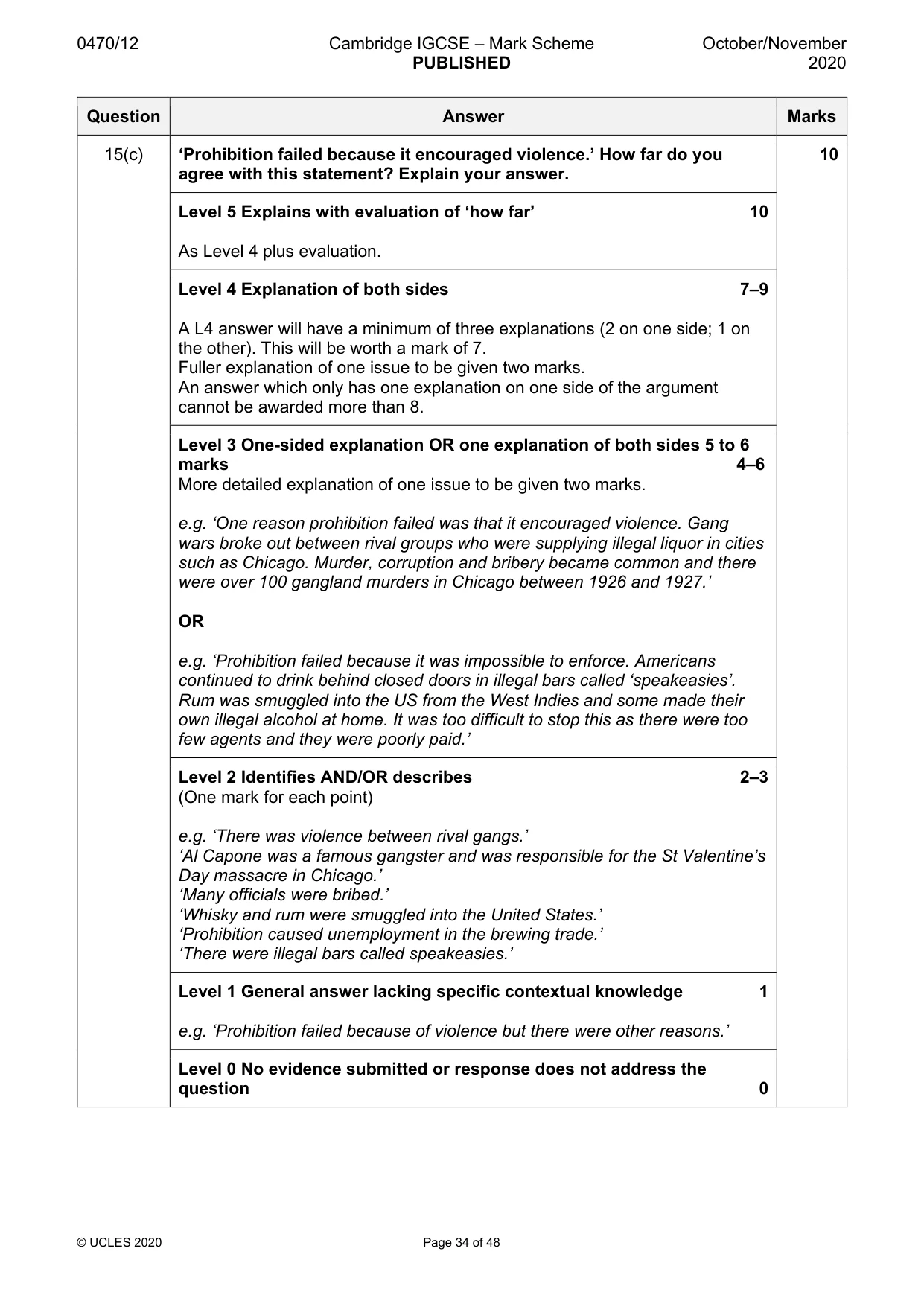 Mark scheme, page 34 of 48