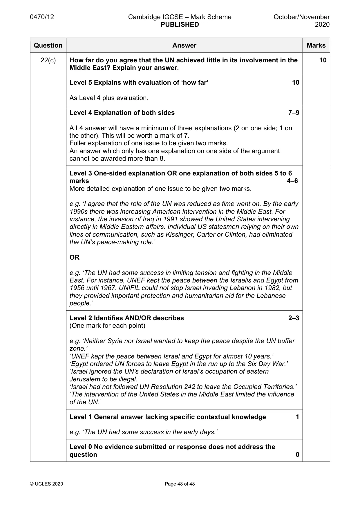 Mark scheme, page 48 of 48