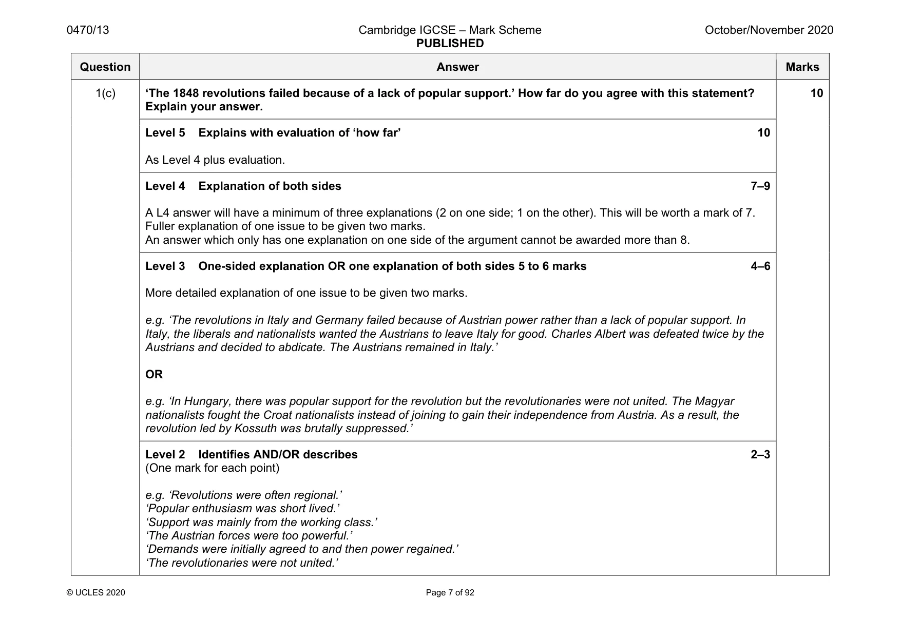Mark scheme, page 7 of 92