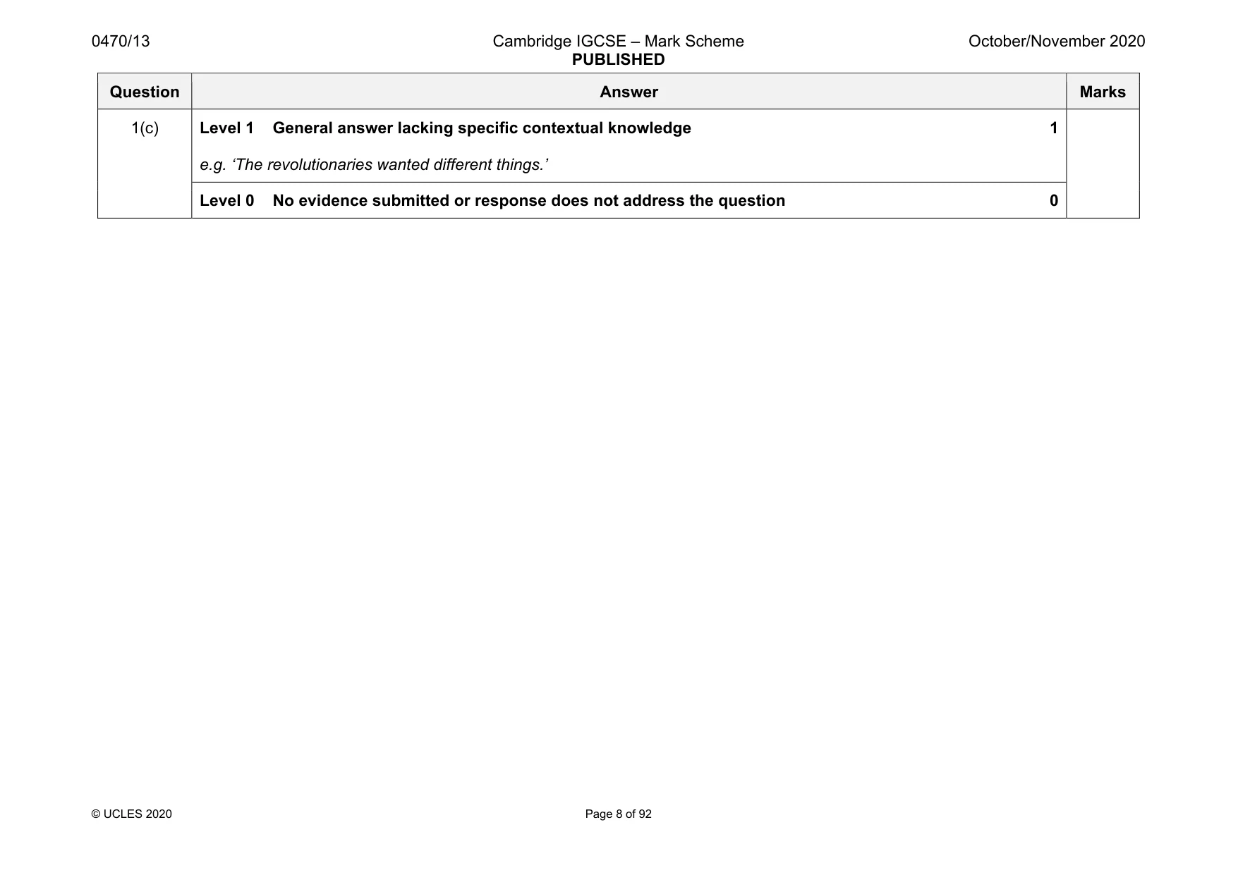 Mark scheme, page 8 of 92