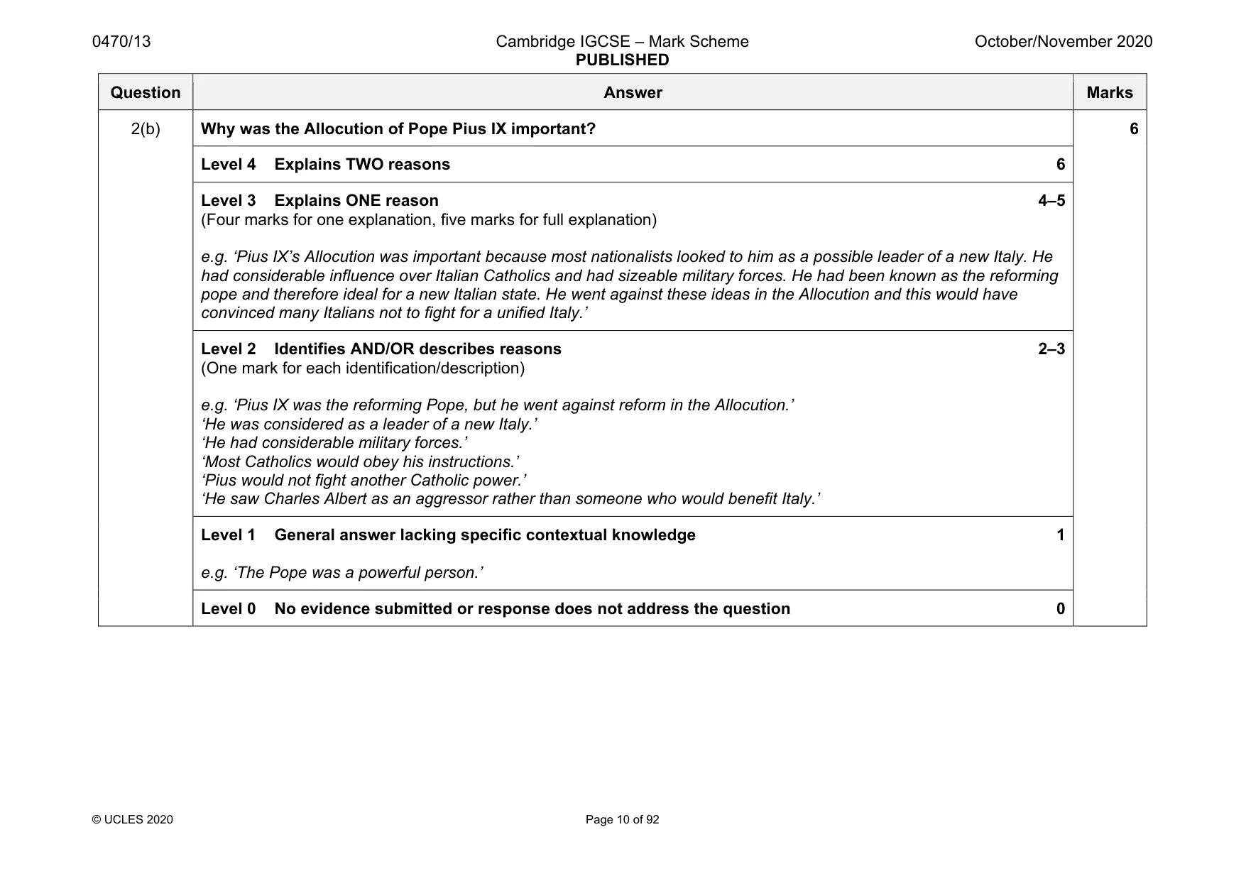 Mark scheme, page 10 of 92