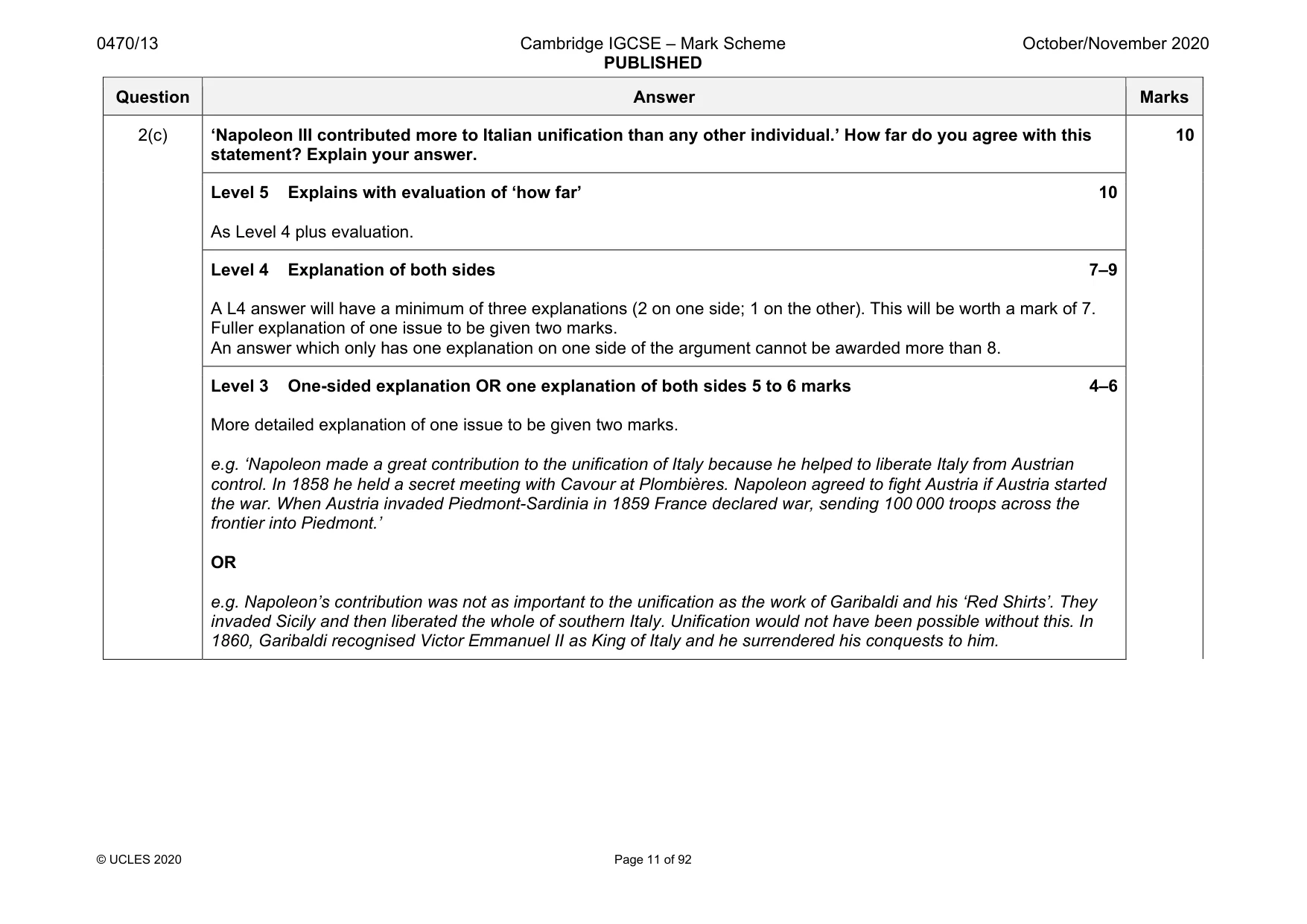 Mark scheme, page 11 of 92