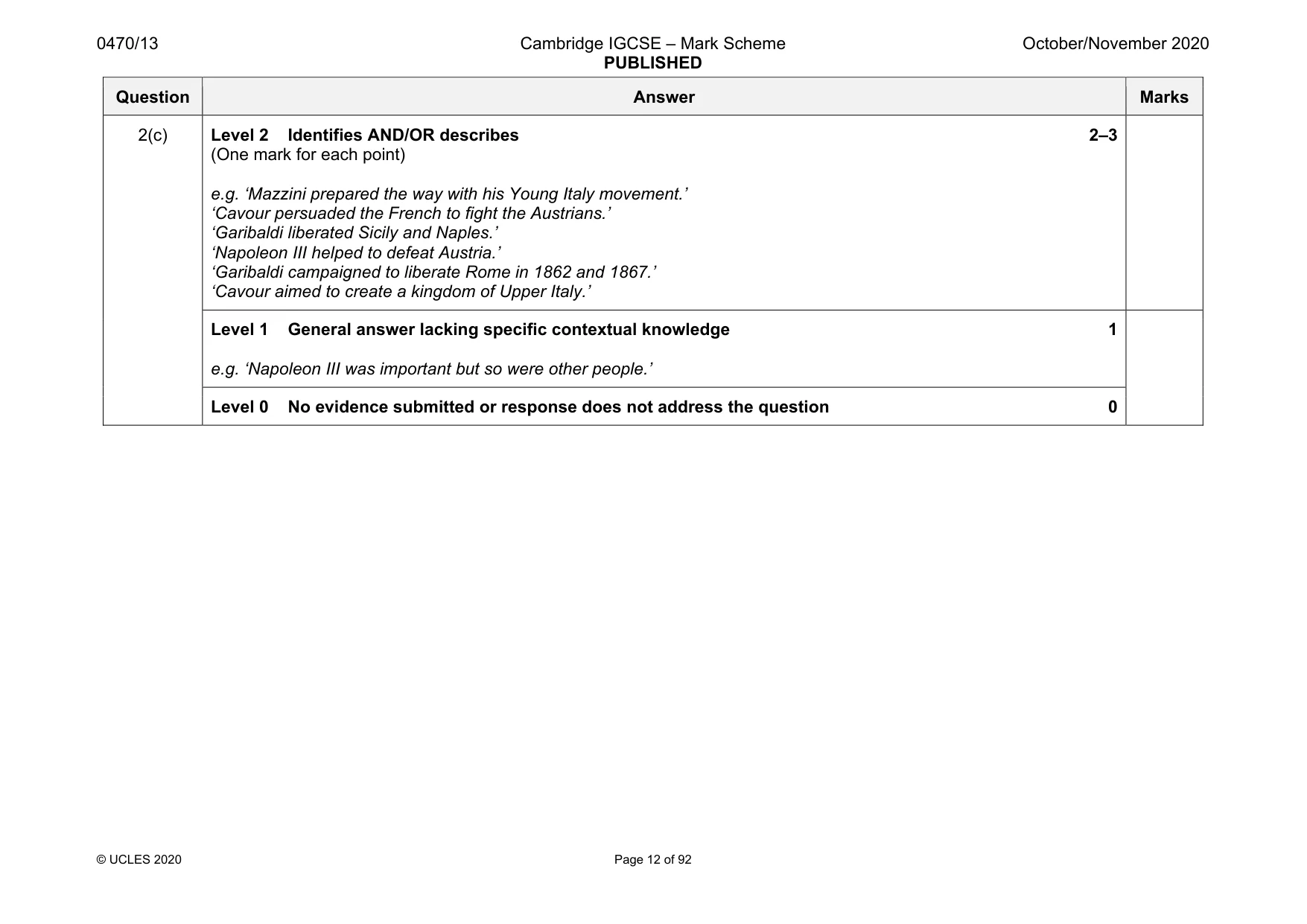 Mark scheme, page 12 of 92