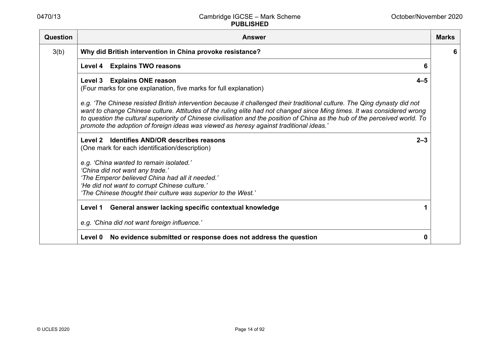 Mark scheme, page 14 of 92