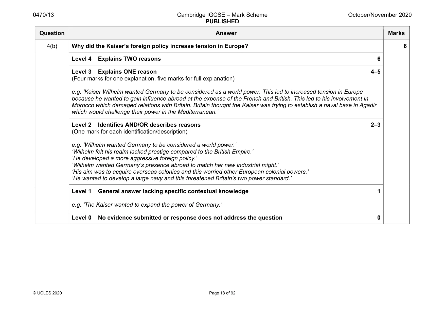 Mark scheme, page 18 of 92