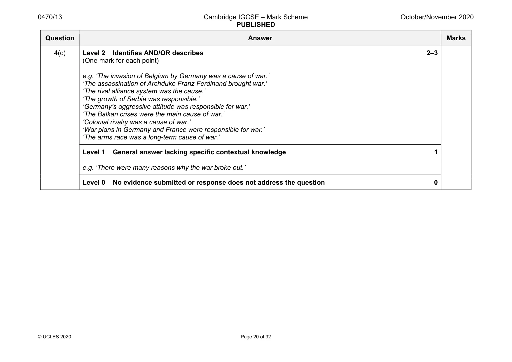 Mark scheme, page 20 of 92