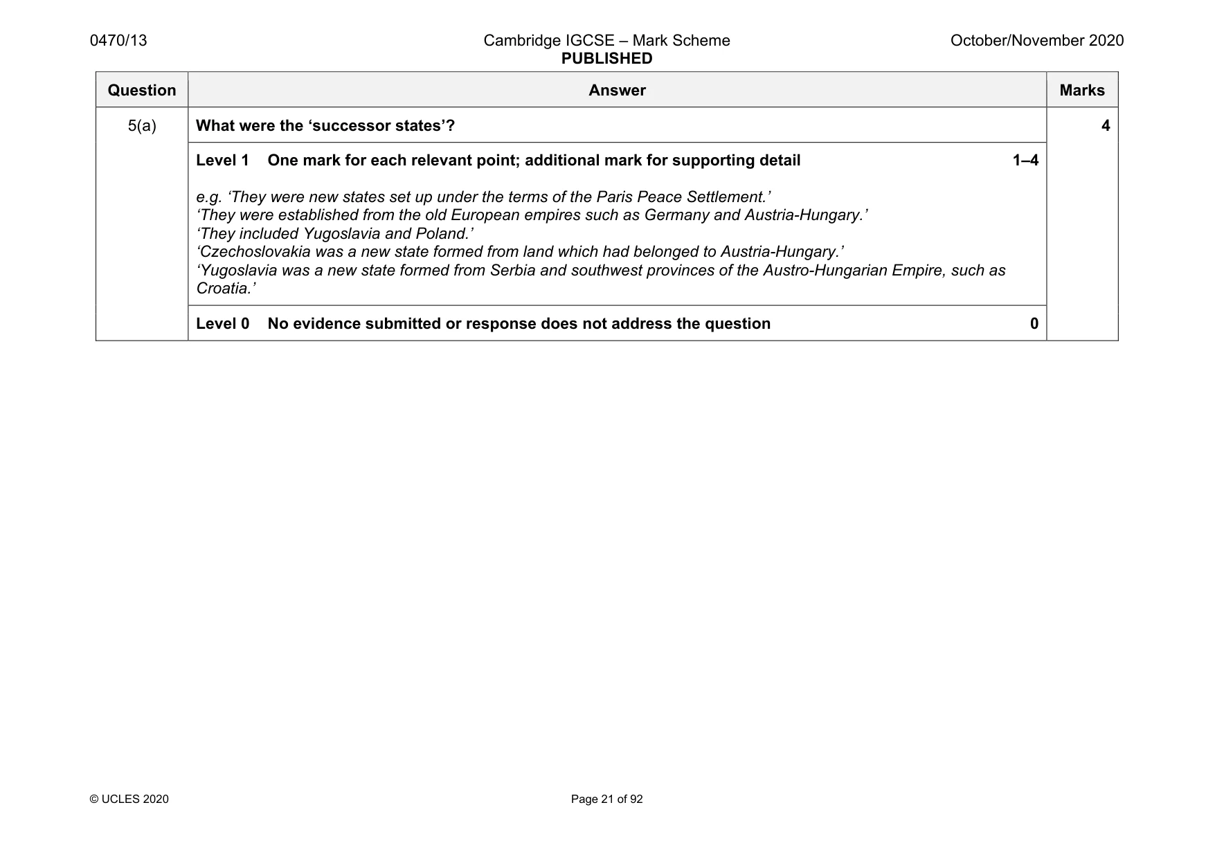 Mark scheme, page 21 of 92
