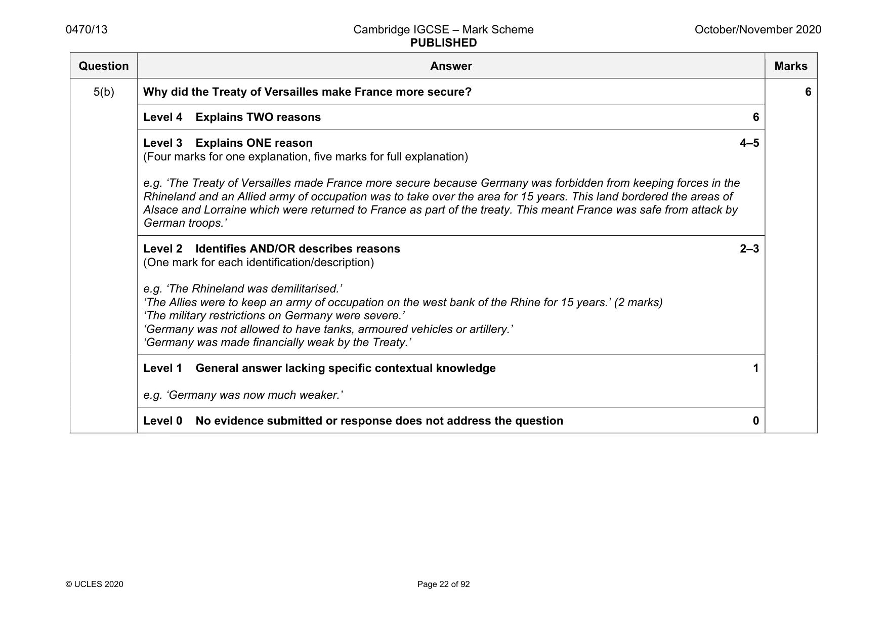 Mark scheme, page 22 of 92