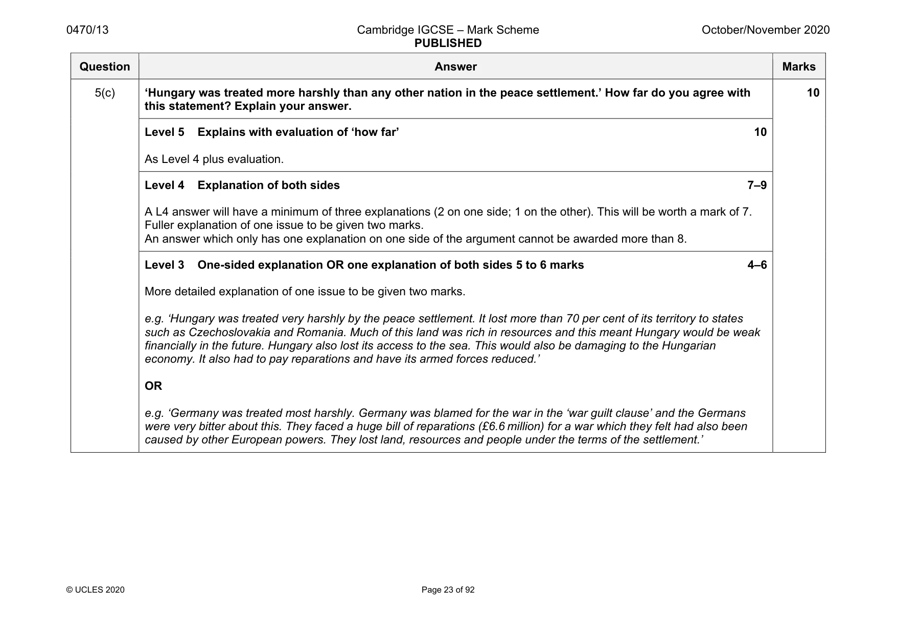 Mark scheme, page 23 of 92