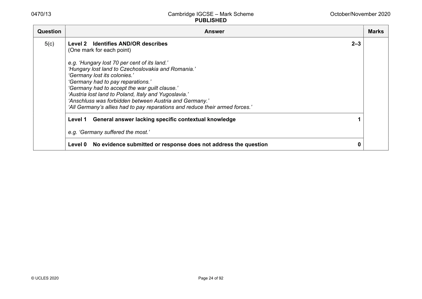 Mark scheme, page 24 of 92
