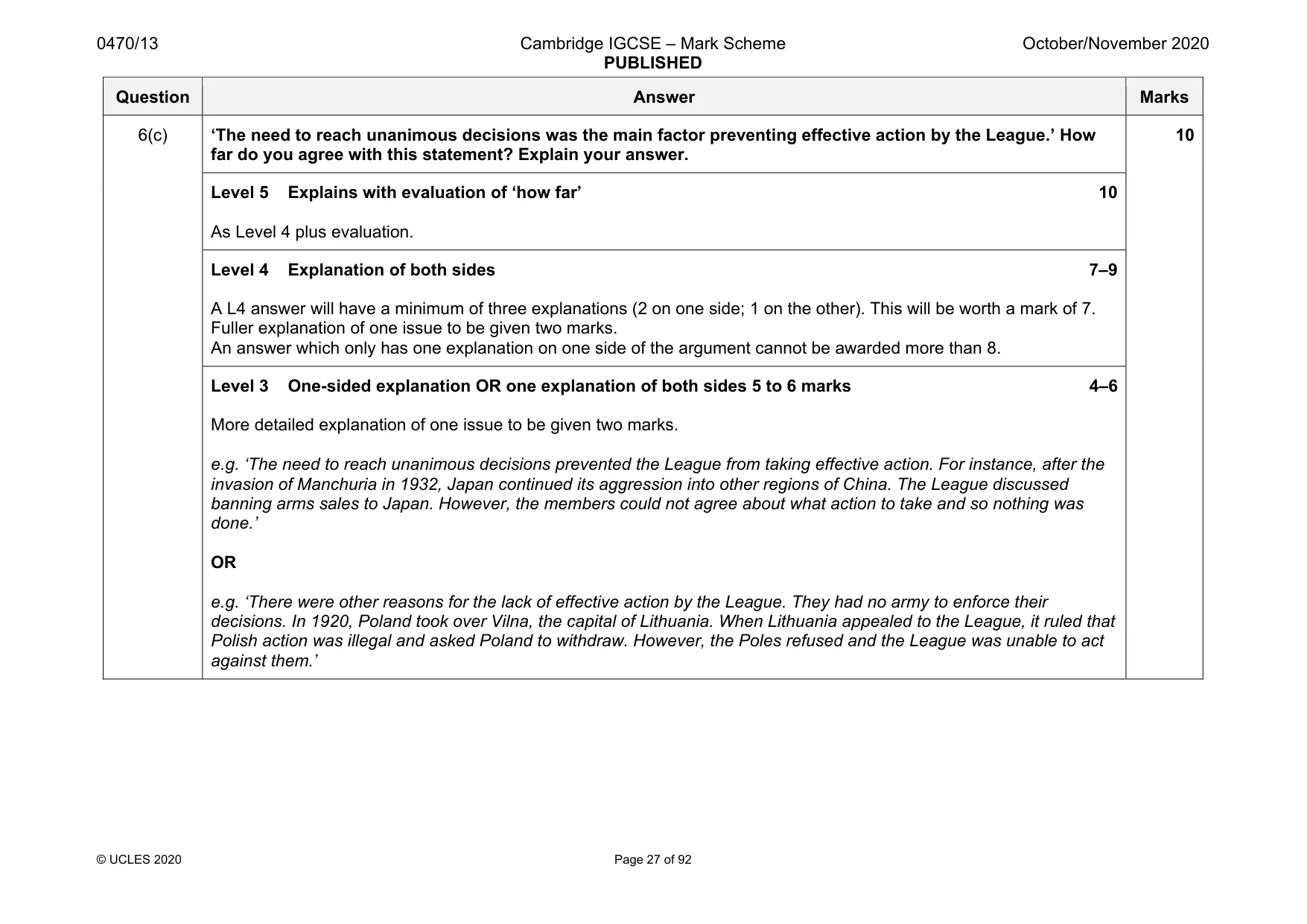 Mark scheme, page 27 of 92