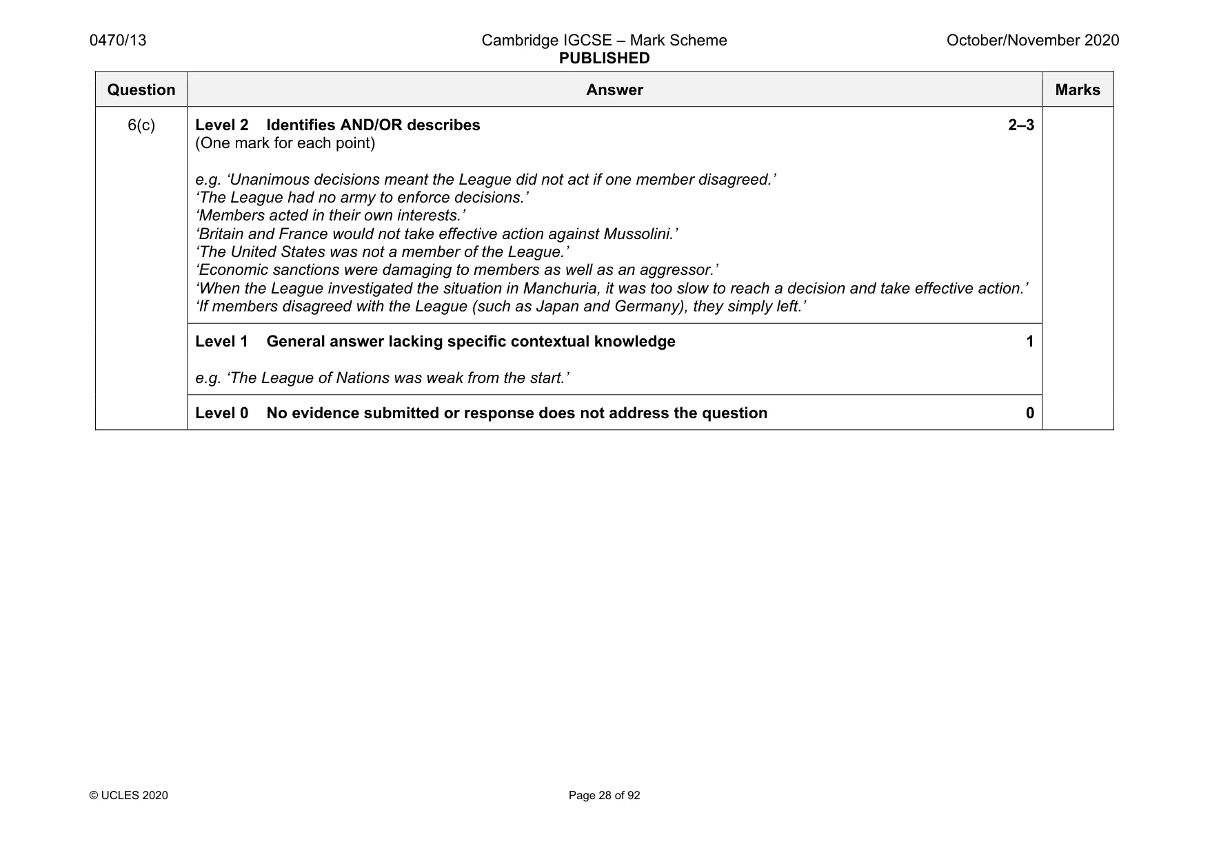 Mark scheme, page 28 of 92