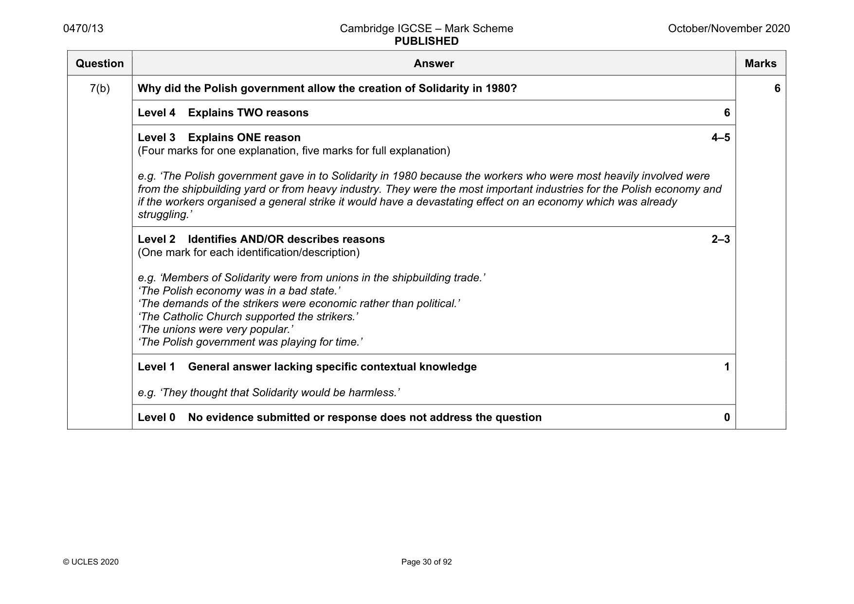 Mark scheme, page 30 of 92