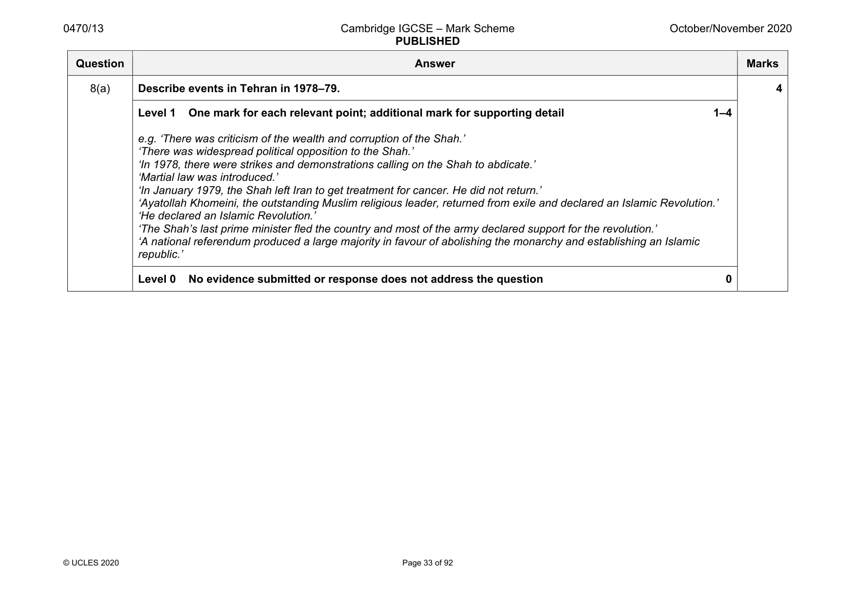 Mark scheme, page 33 of 92