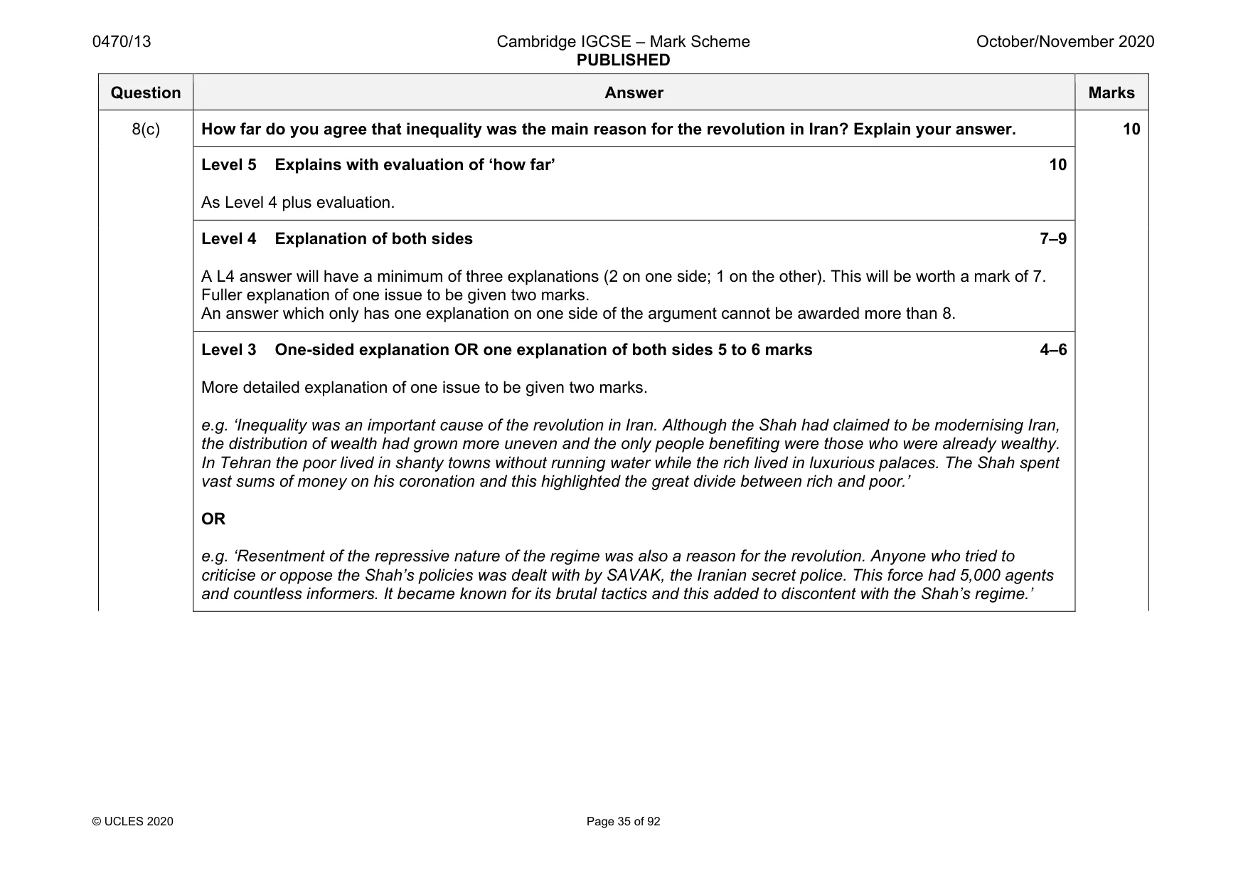 Mark scheme, page 35 of 92