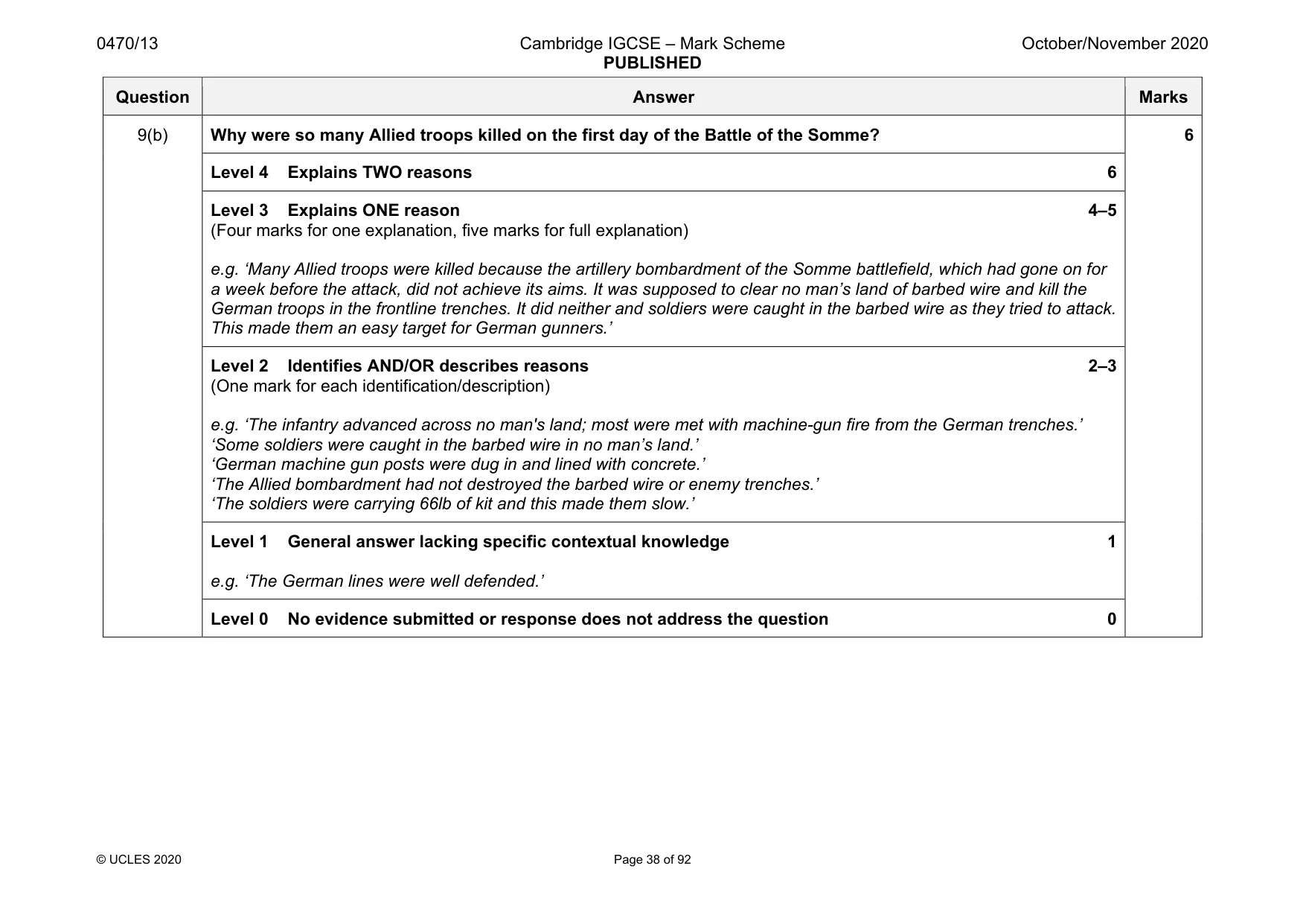 Mark scheme, page 38 of 92