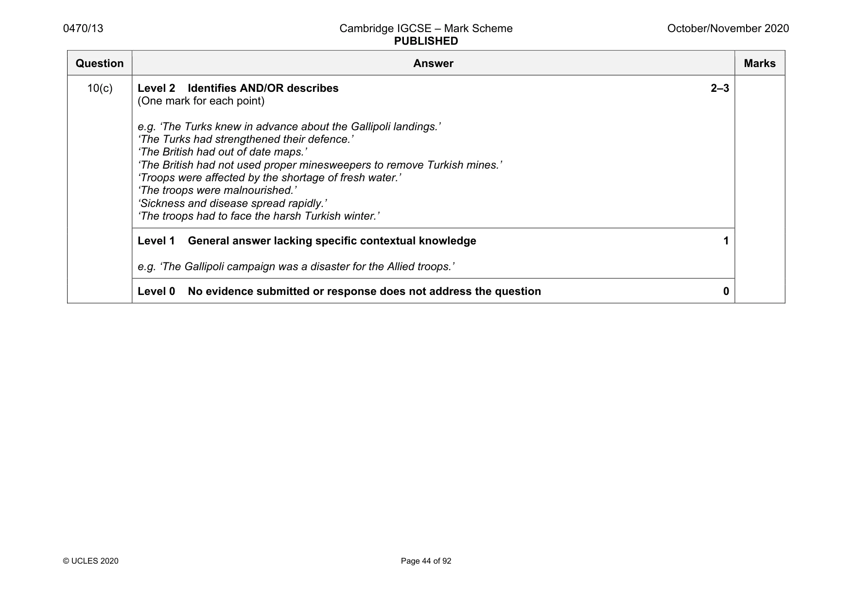 Mark scheme, page 44 of 92