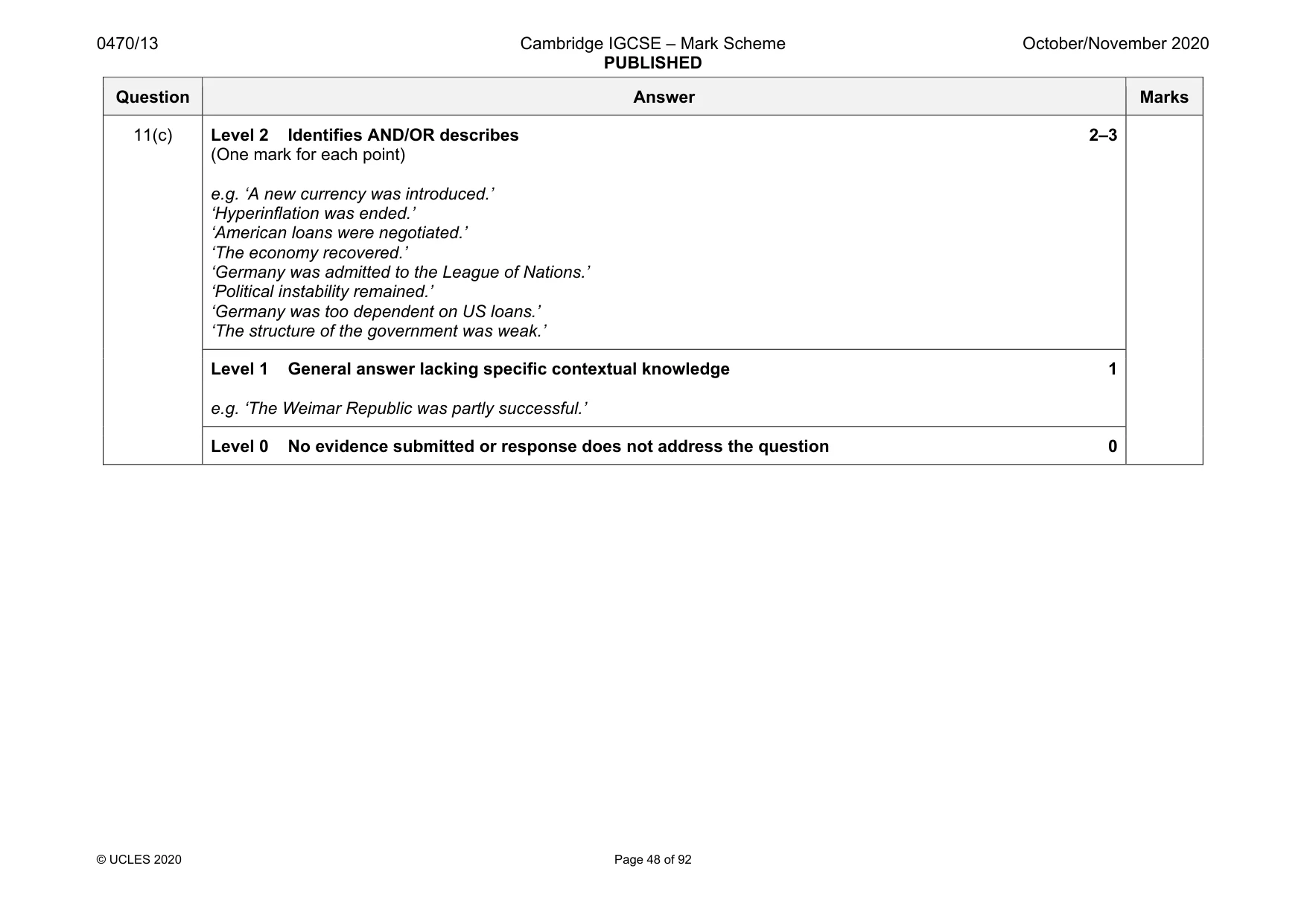 Mark scheme, page 48 of 92