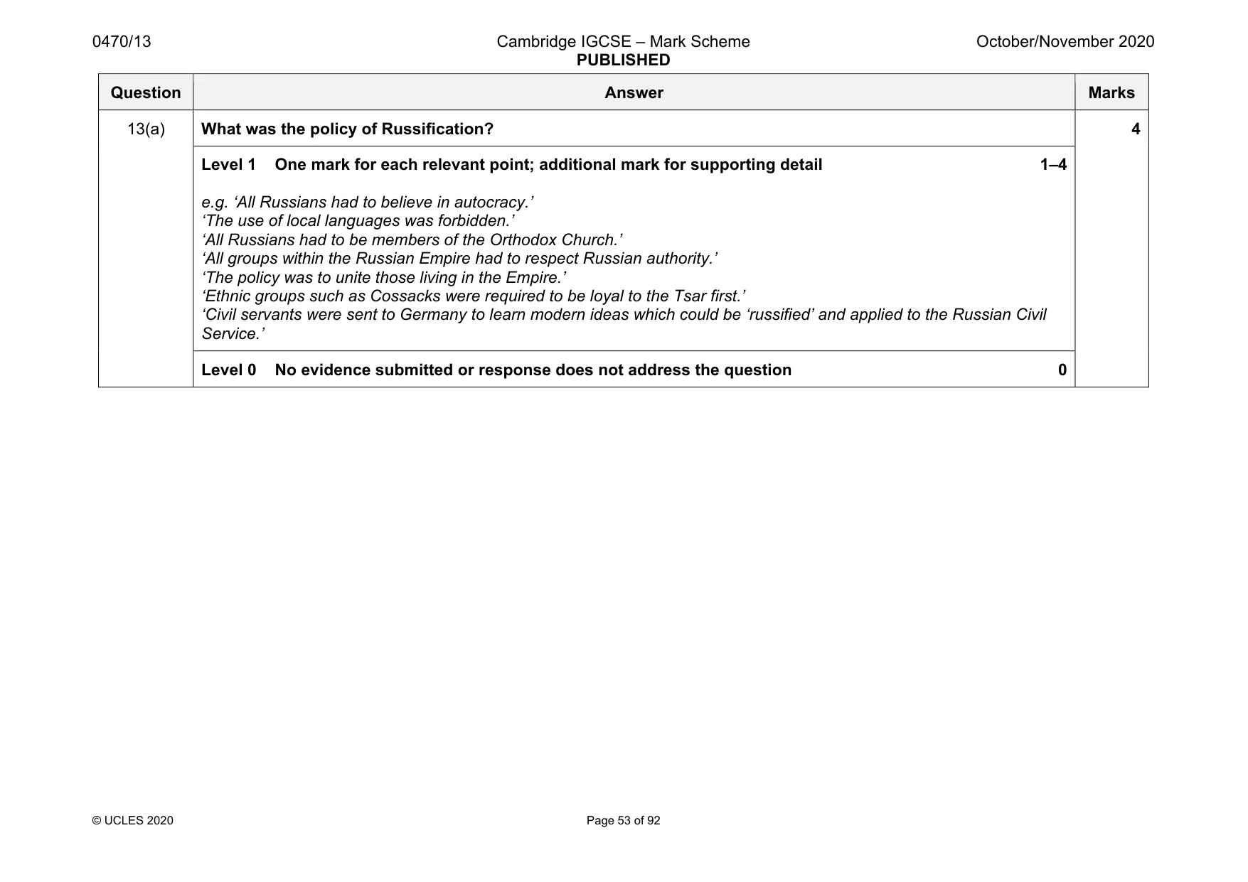 Mark scheme, page 53 of 92