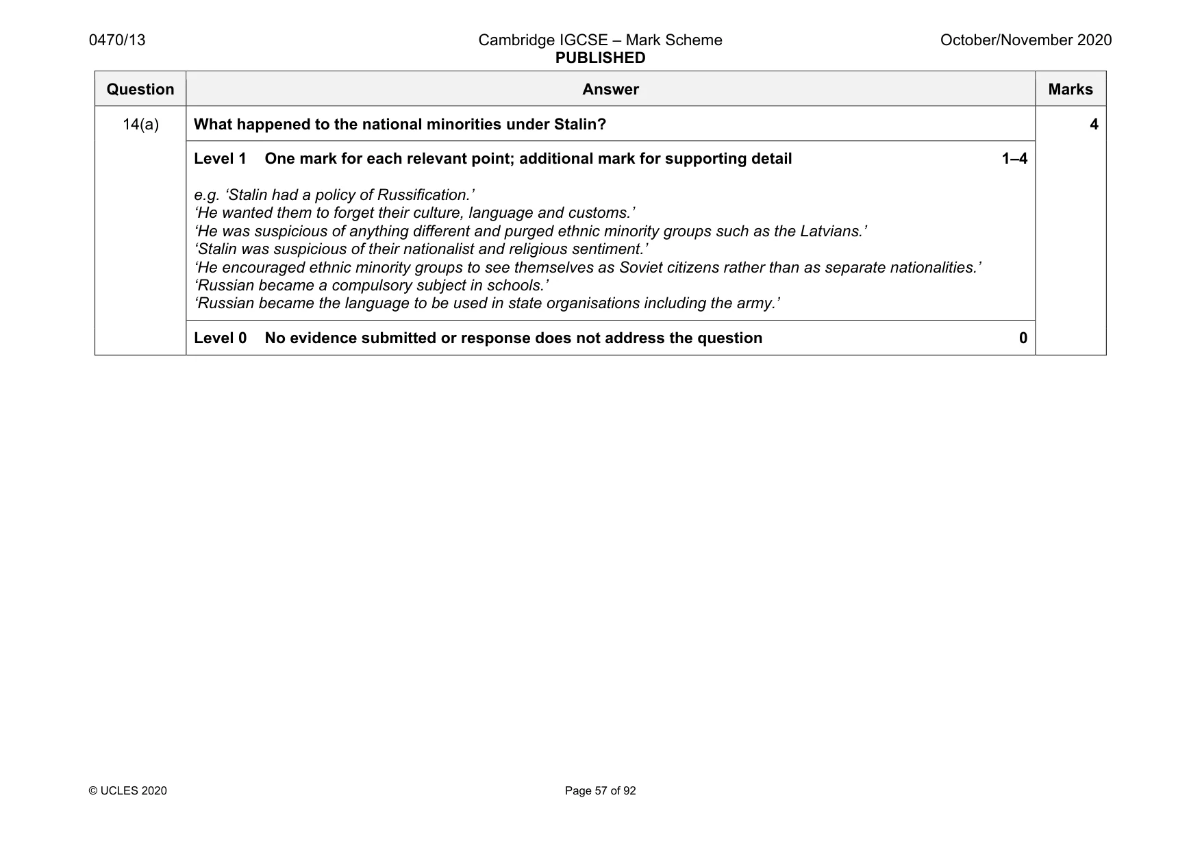 Mark scheme, page 57 of 92
