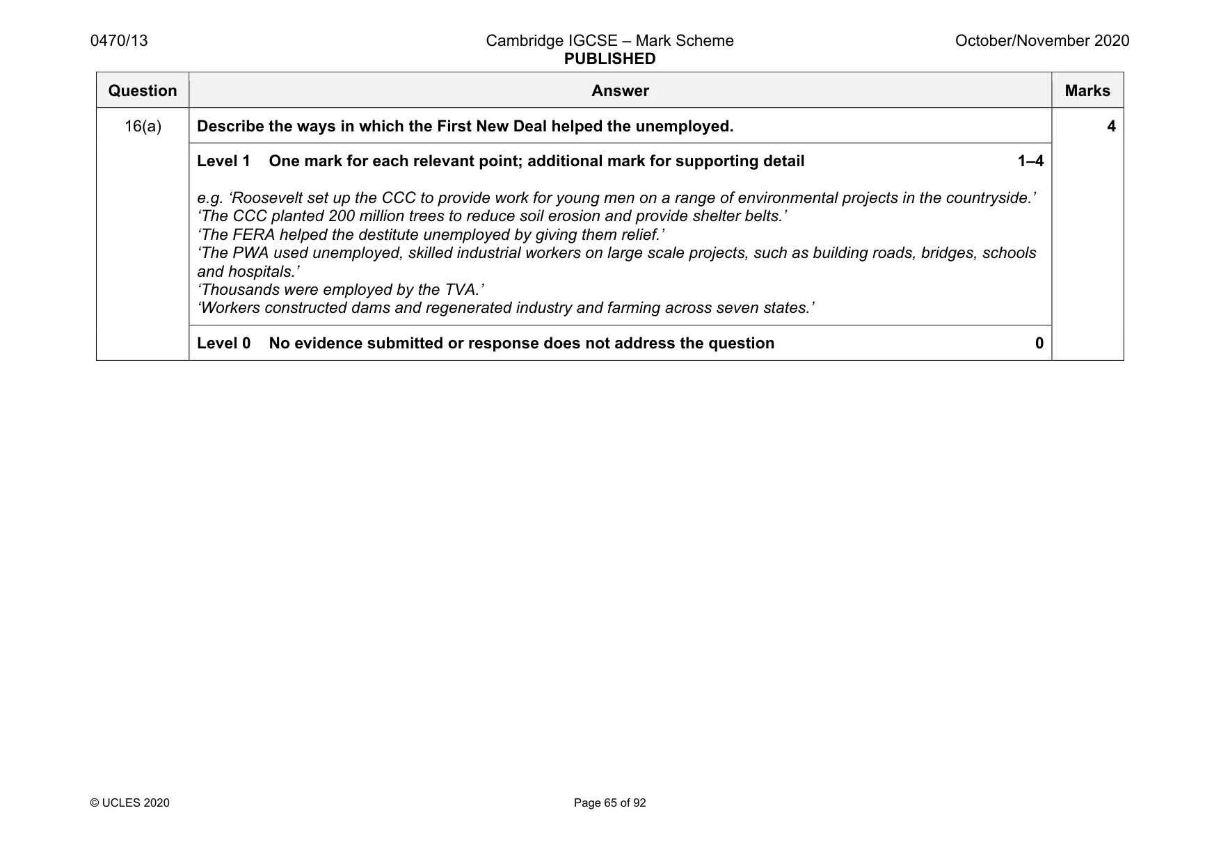Mark scheme, page 65 of 92
