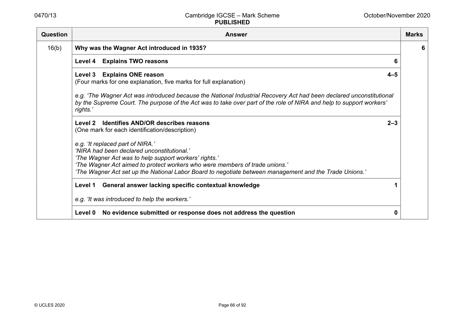 Mark scheme, page 66 of 92