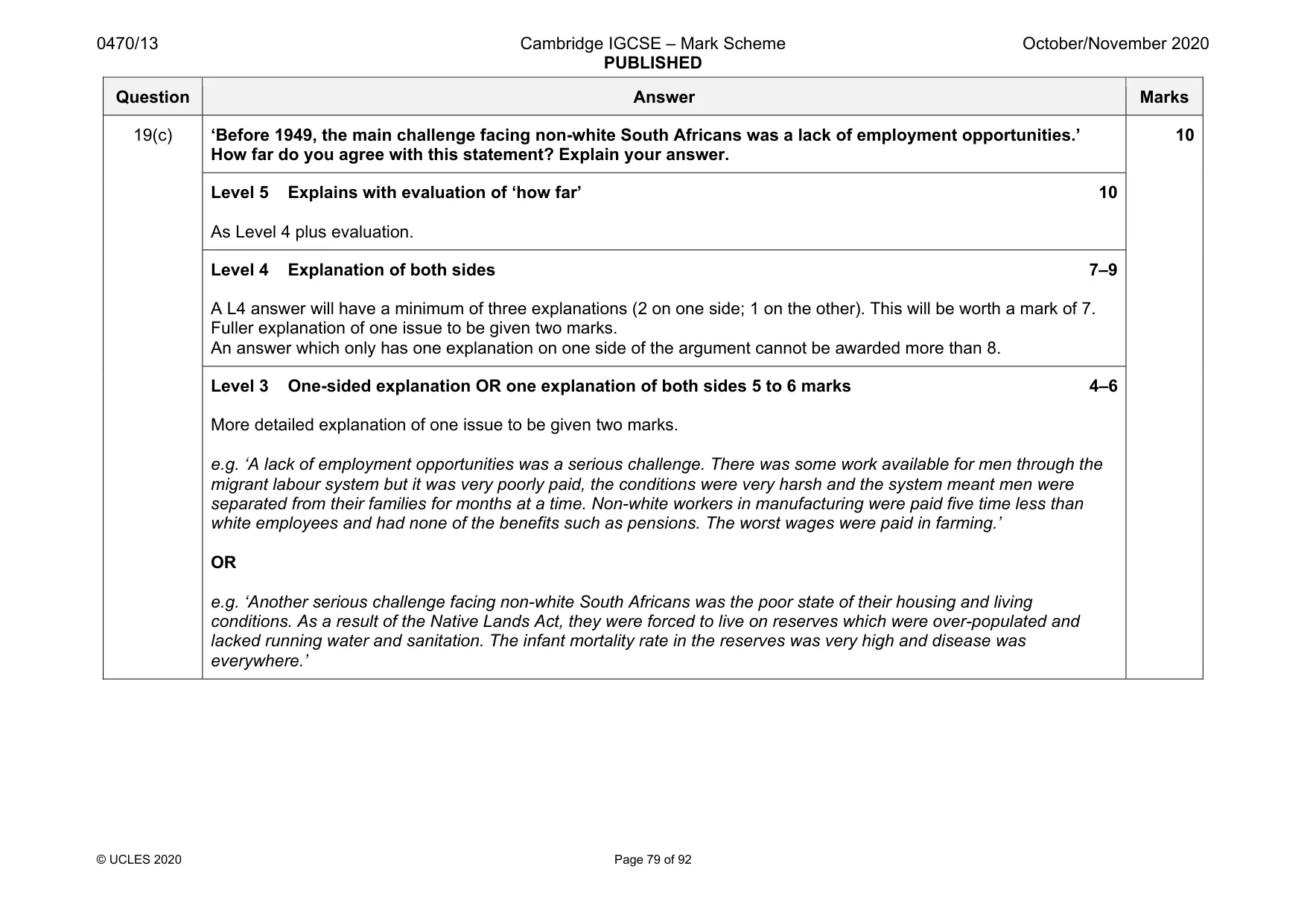 Mark scheme, page 79 of 92