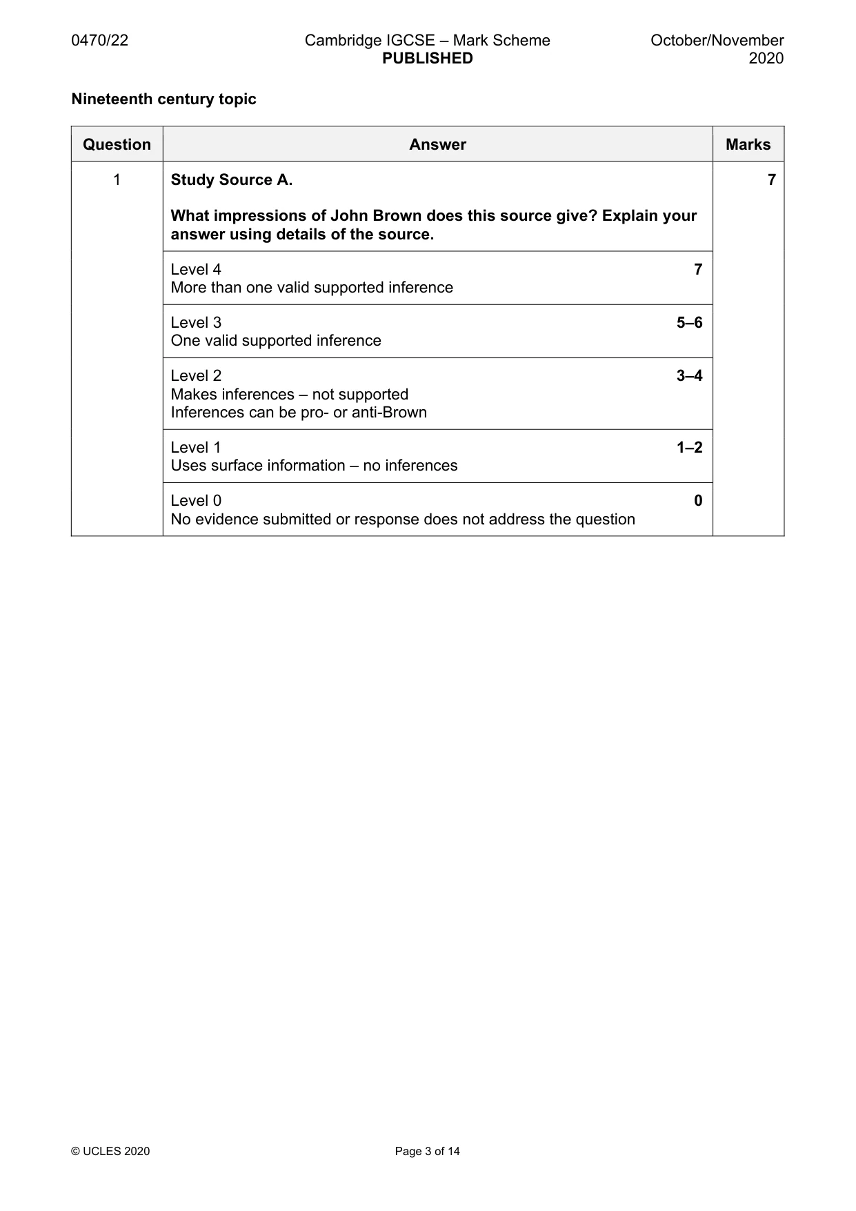 Mark scheme, page 3 of 14