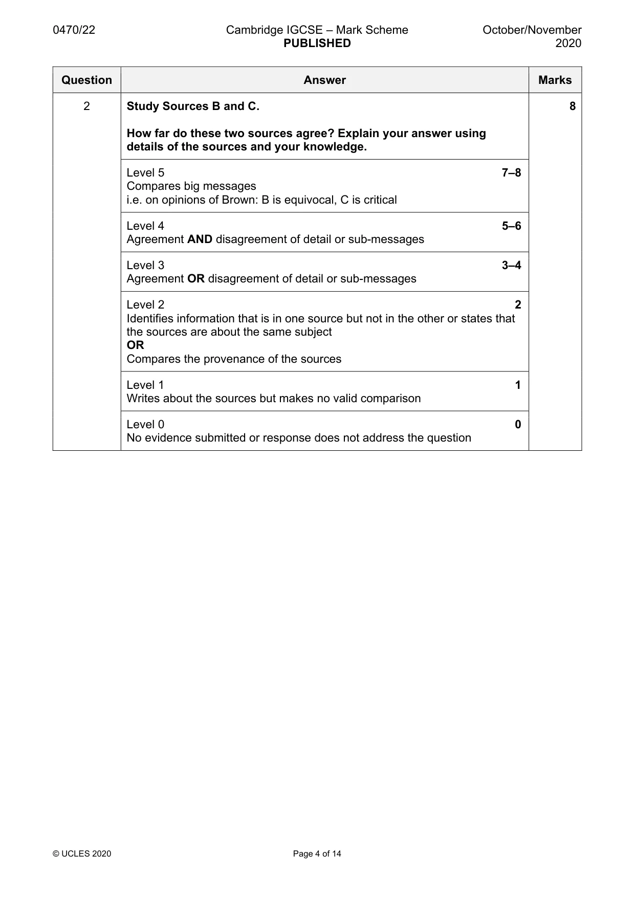 Mark scheme, page 4 of 14