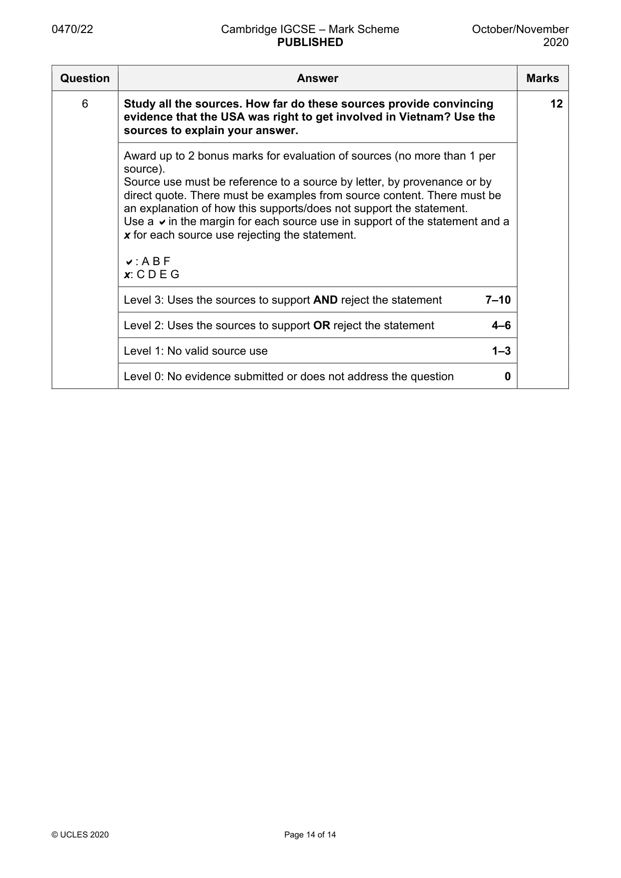 Mark scheme, page 14 of 14