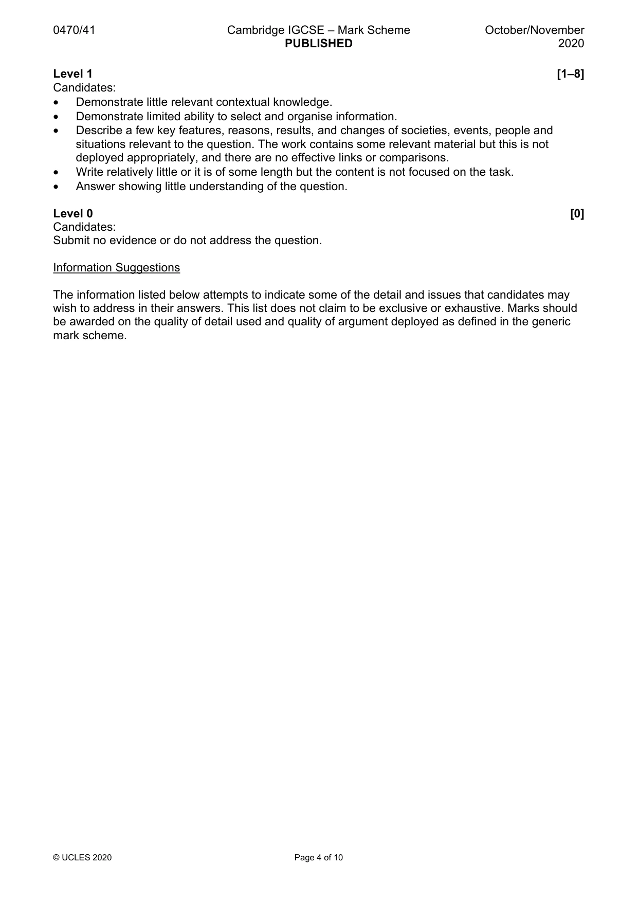 Mark scheme, page 4 of 10