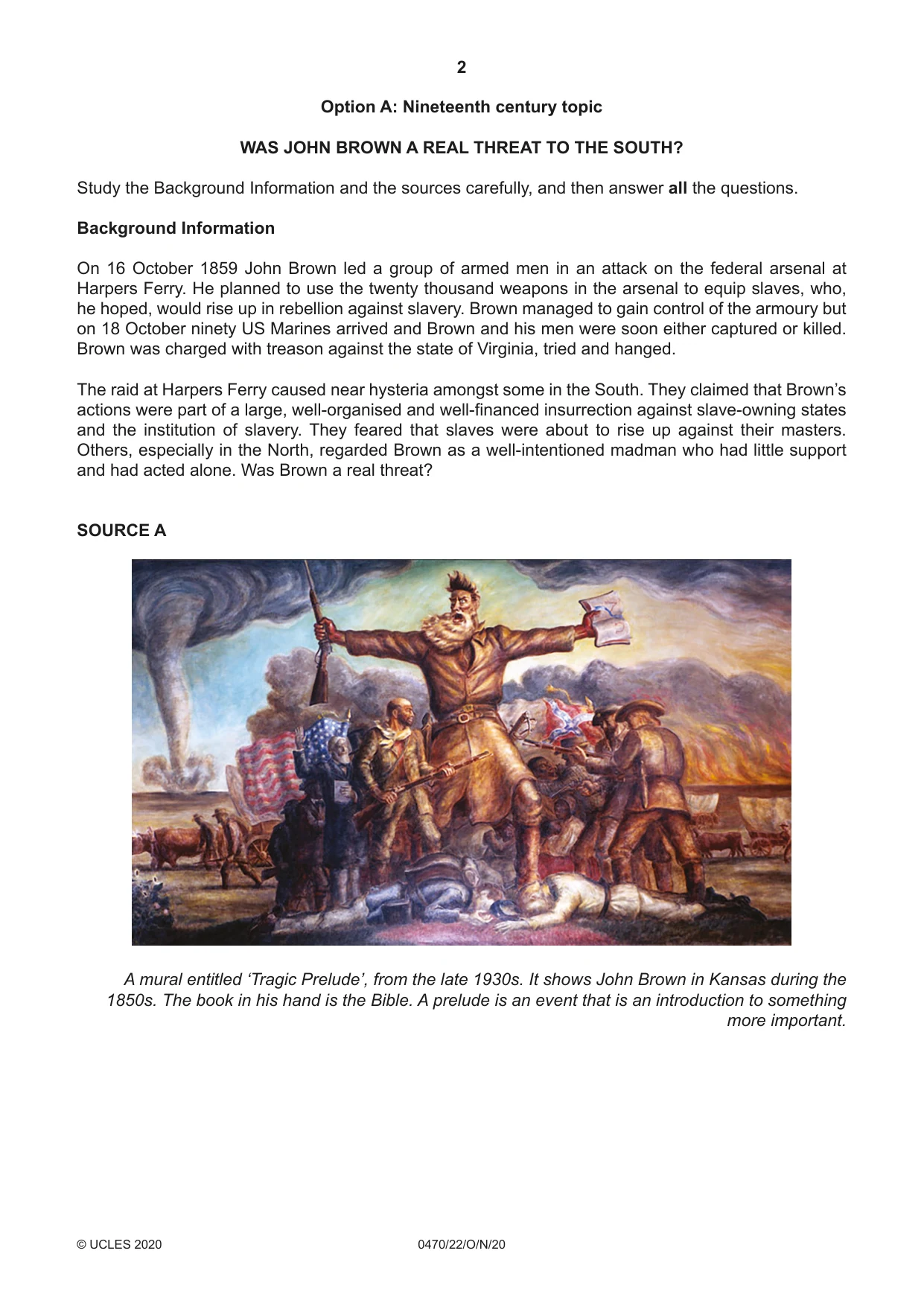 Cambridge IGCSE History 0470 2020 Oct/Nov Paper 2 · Variant 2 question paper, page 2 of 16