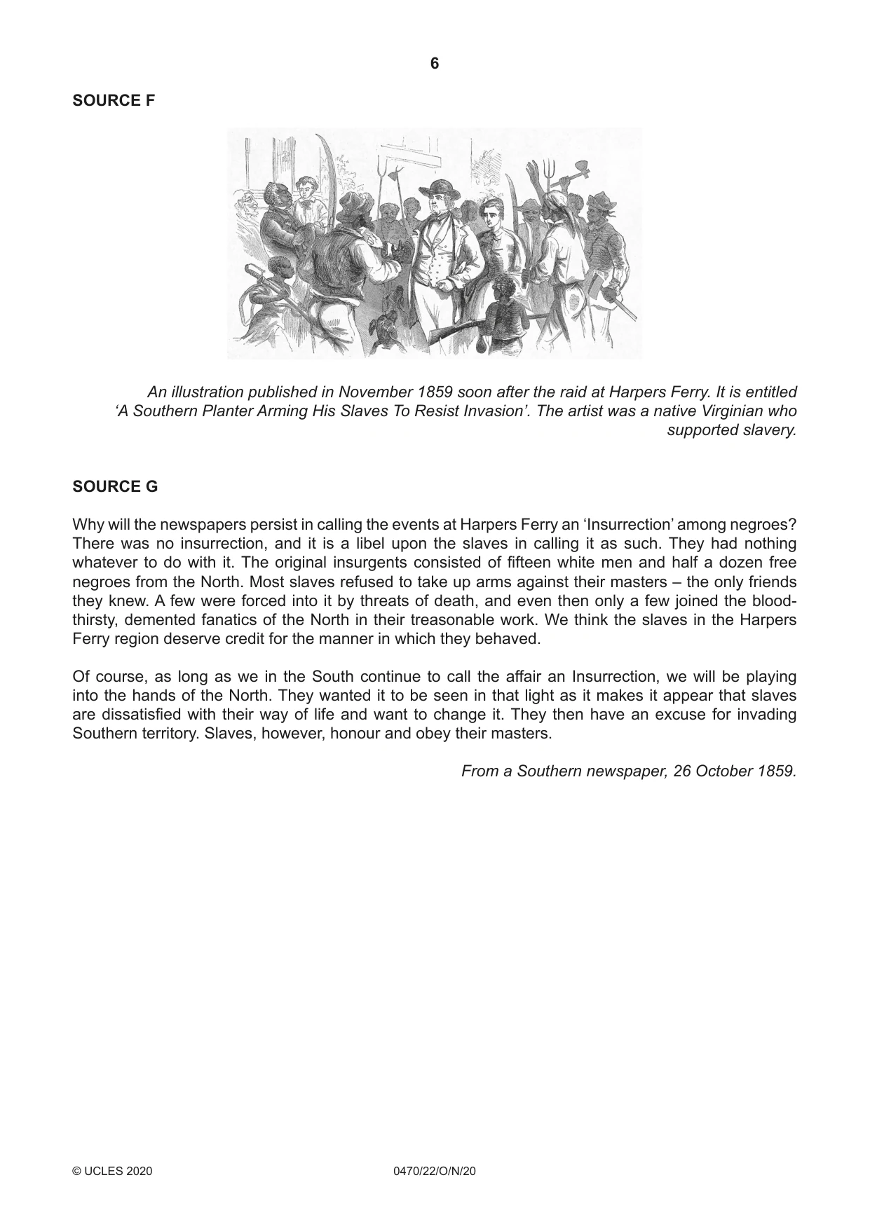 Cambridge IGCSE History 0470 2020 Oct/Nov Paper 2 · Variant 2 question paper, page 6 of 16