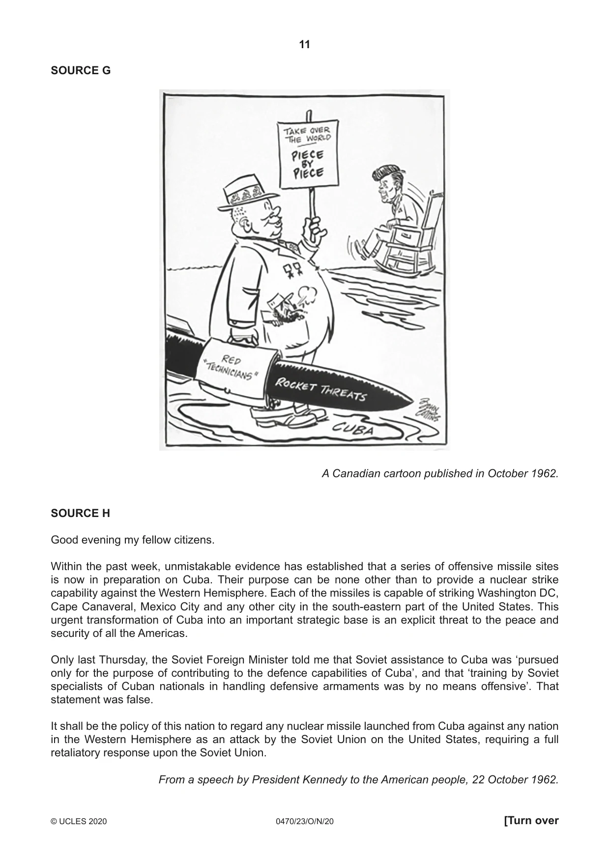 Cambridge IGCSE History 0470 2020 Oct/Nov Paper 2 · Variant 3 question paper, page 11 of 12