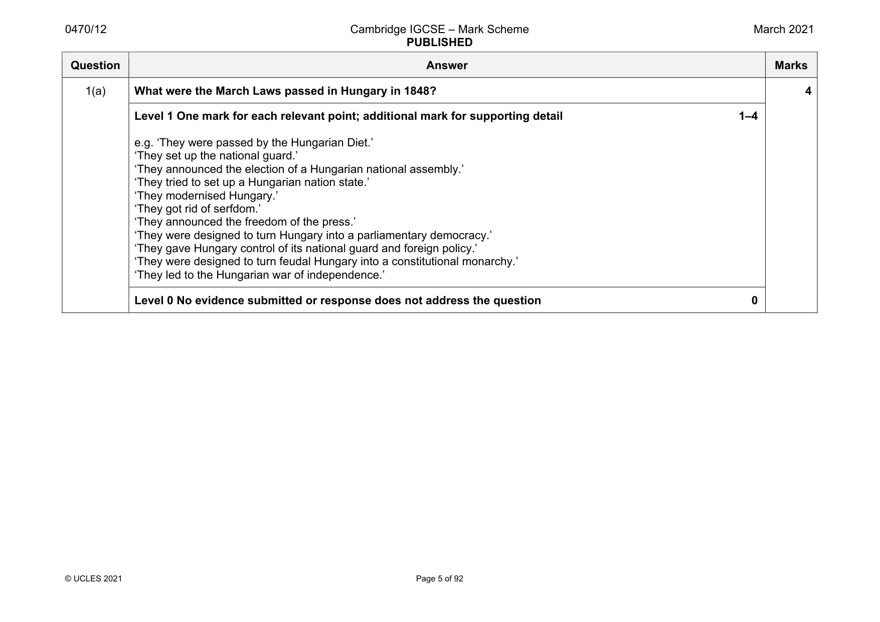 Mark scheme, page 5 of 92