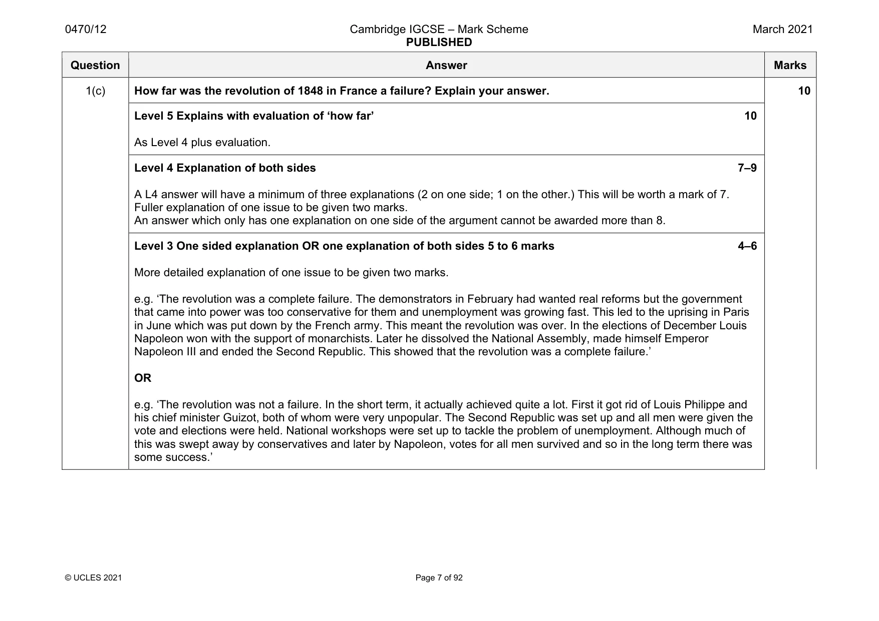 Mark scheme, page 7 of 92
