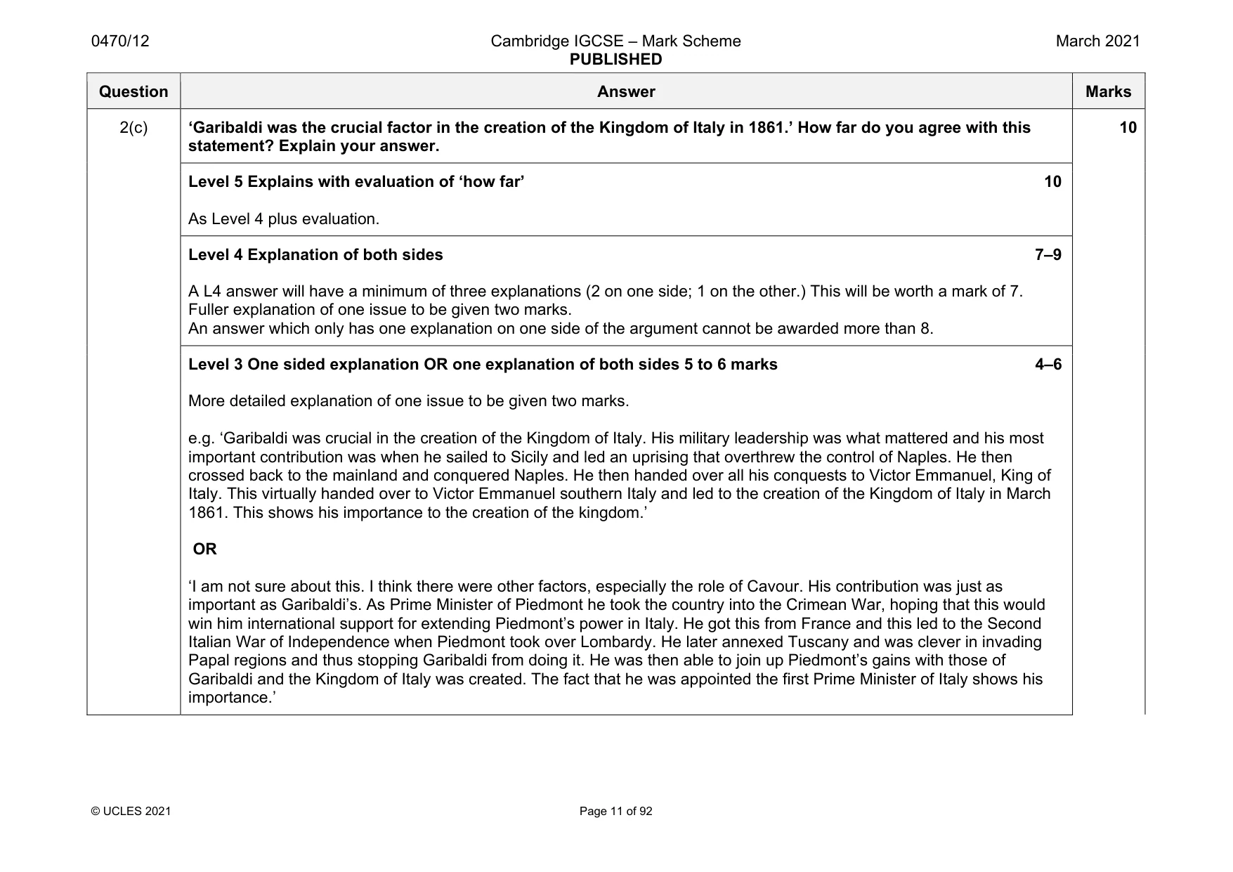 Mark scheme, page 11 of 92