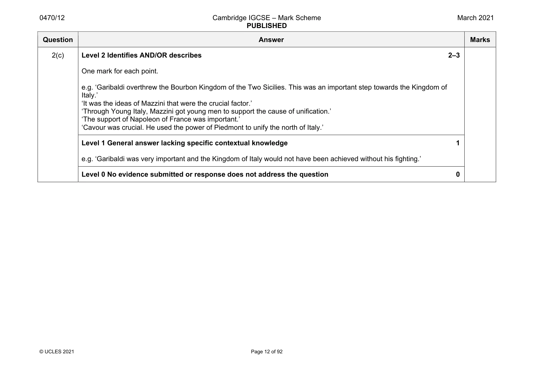 Mark scheme, page 12 of 92