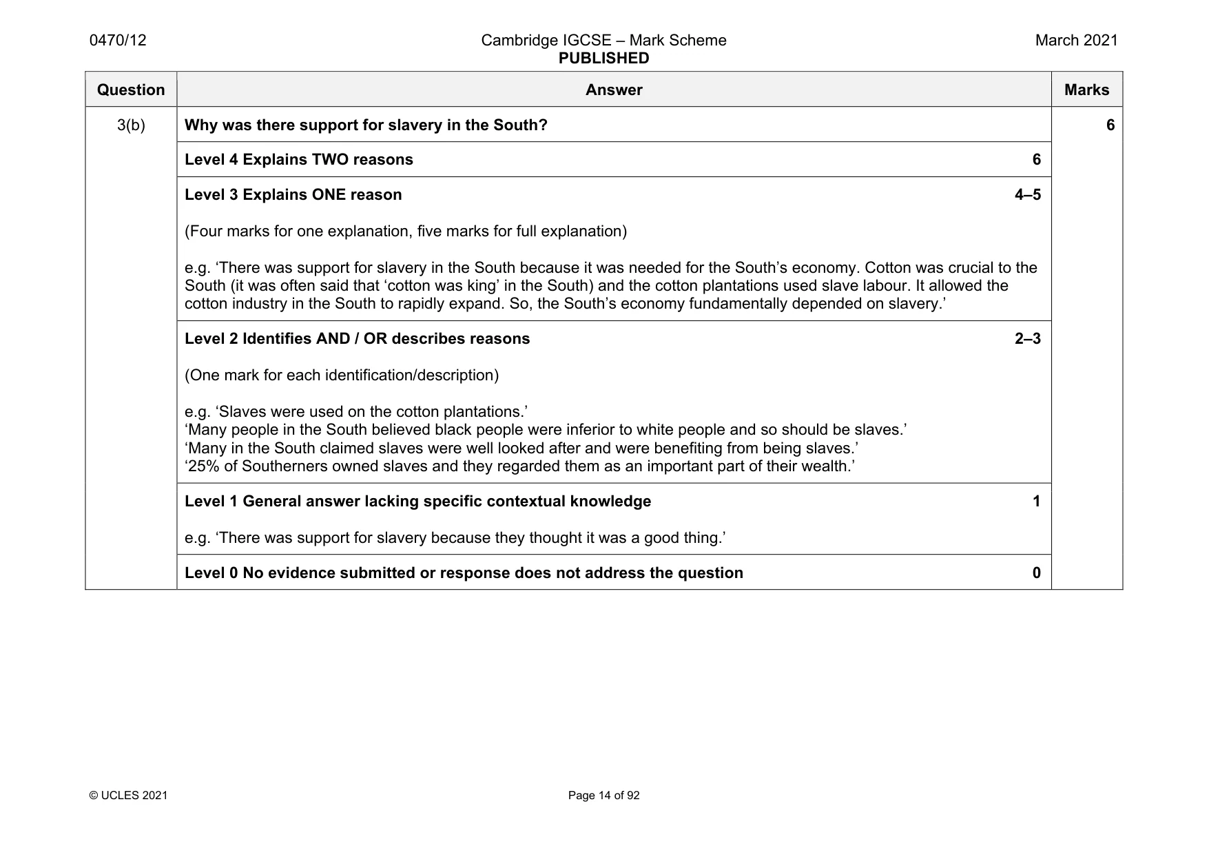 Mark scheme, page 14 of 92