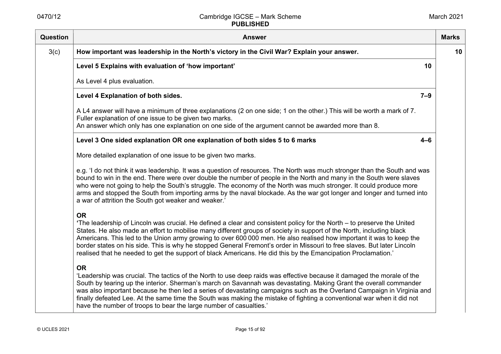 Mark scheme, page 15 of 92