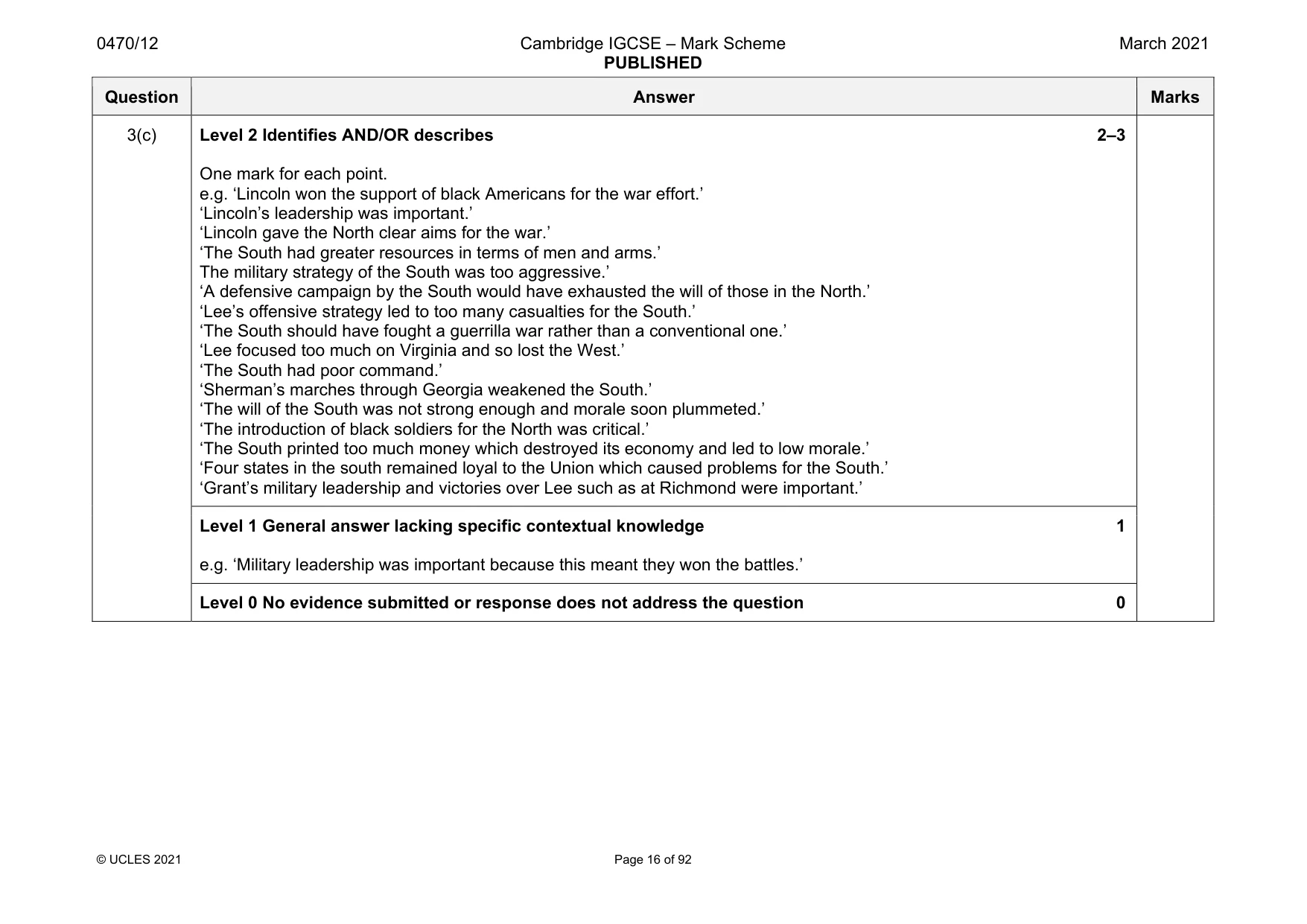 Mark scheme, page 16 of 92