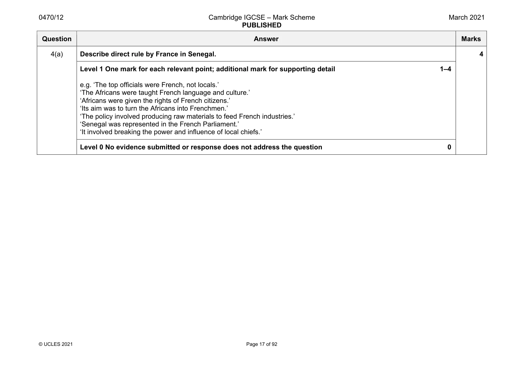 Mark scheme, page 17 of 92