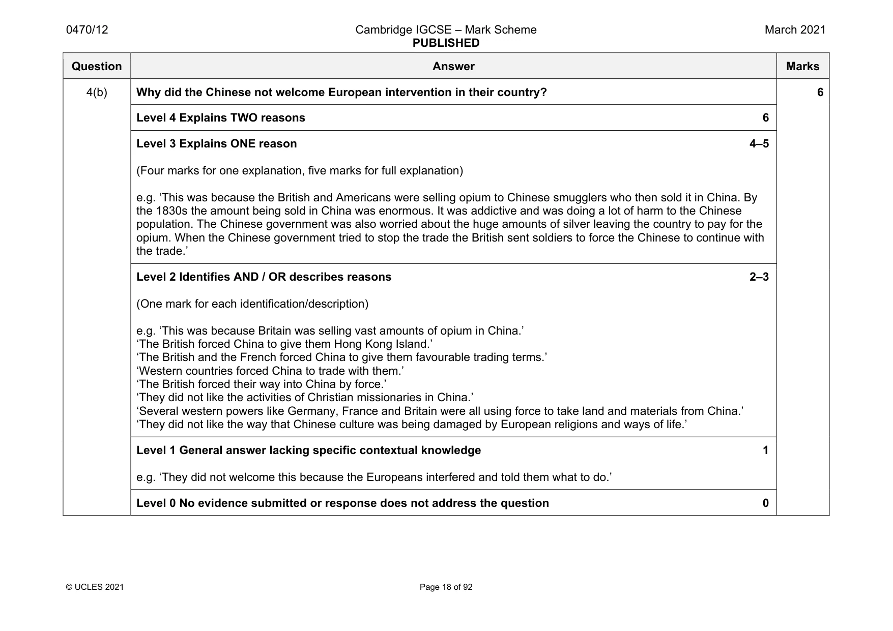Mark scheme, page 18 of 92