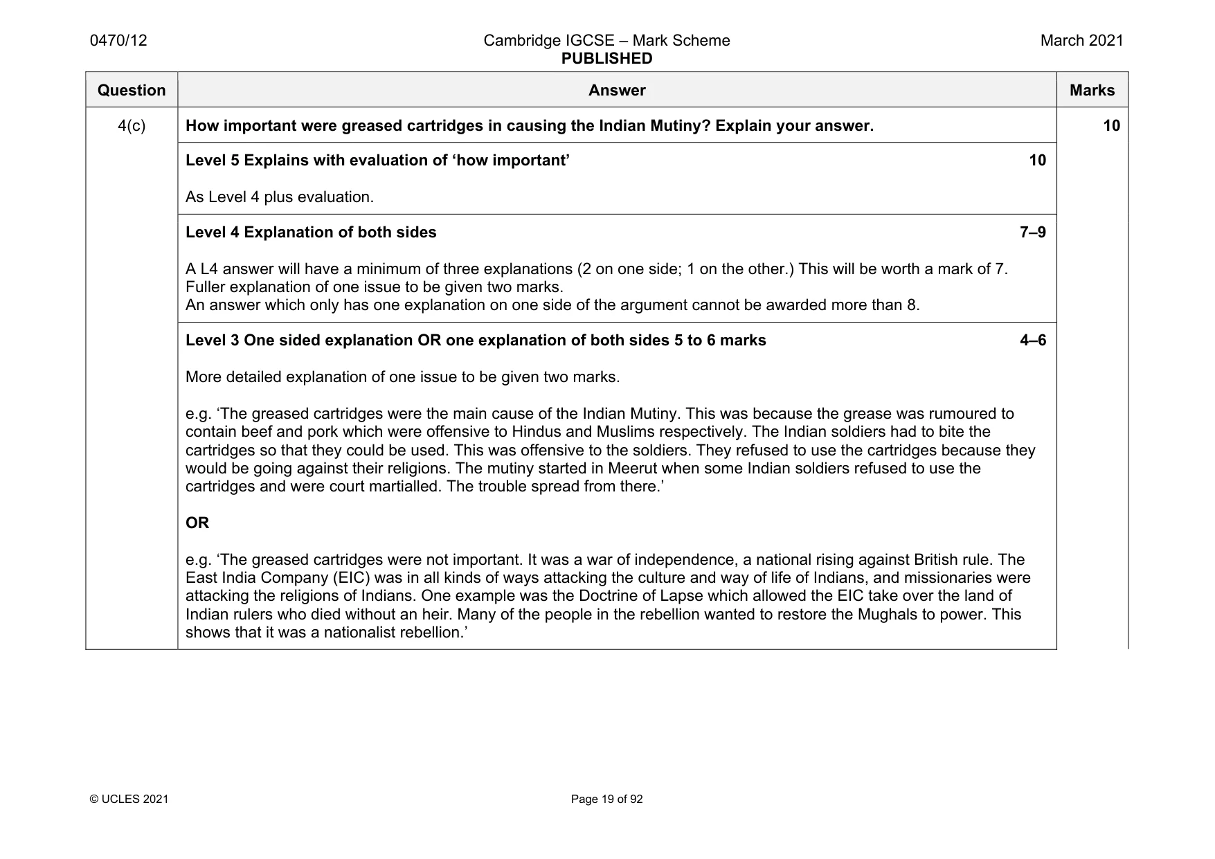 Mark scheme, page 19 of 92
