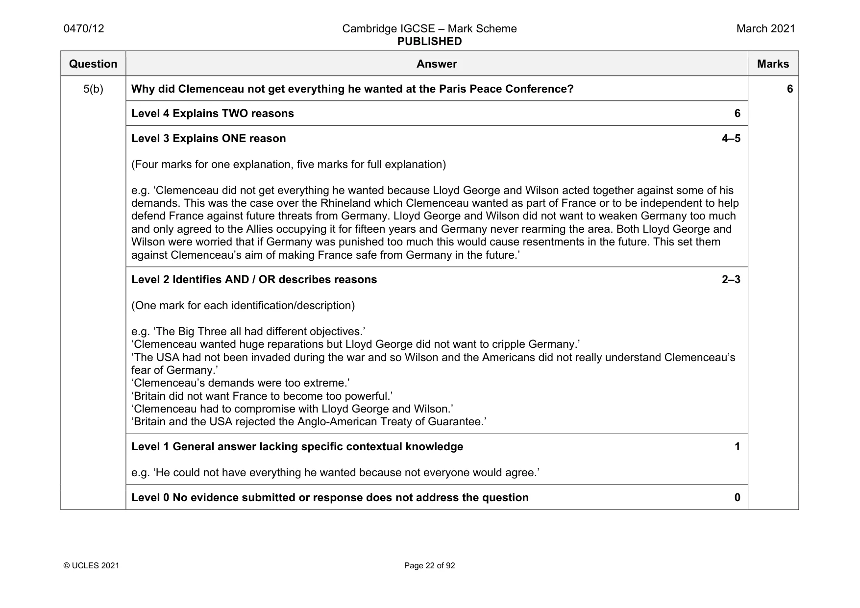 Mark scheme, page 22 of 92