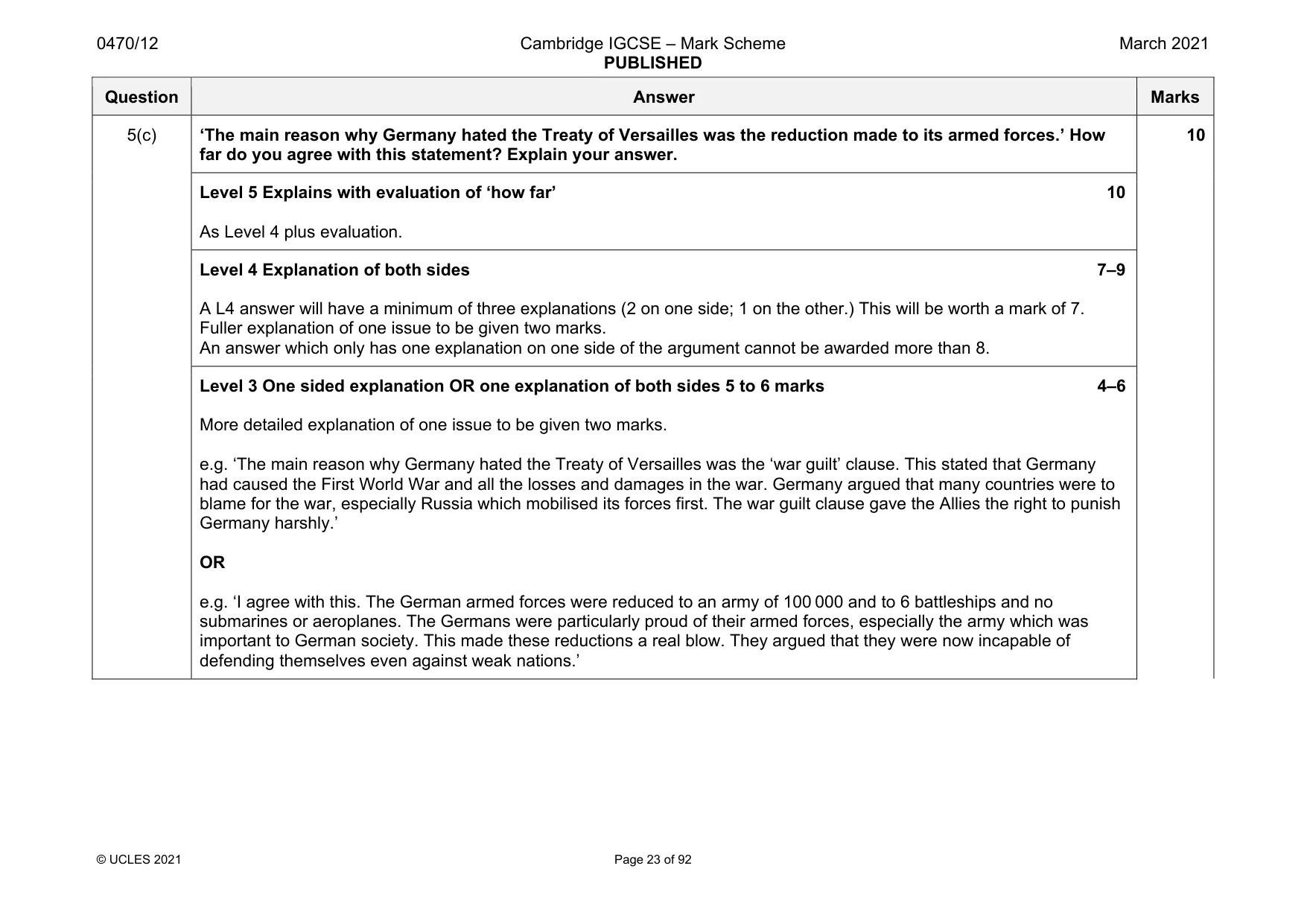 Mark scheme, page 23 of 92