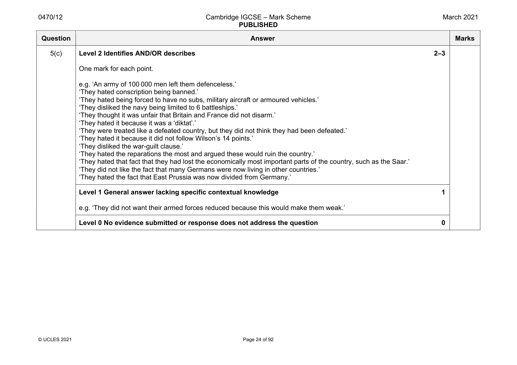 Mark scheme, page 24 of 92