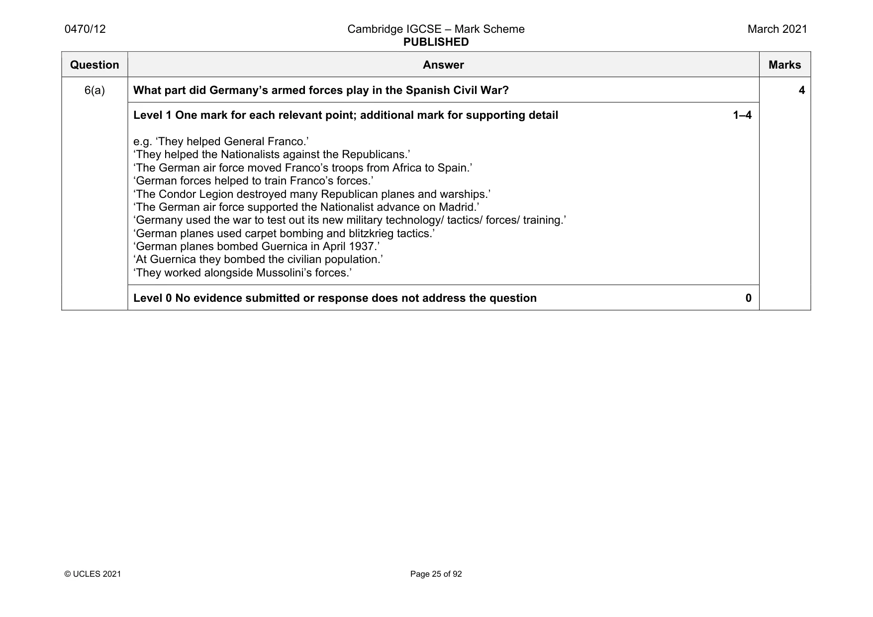 Mark scheme, page 25 of 92