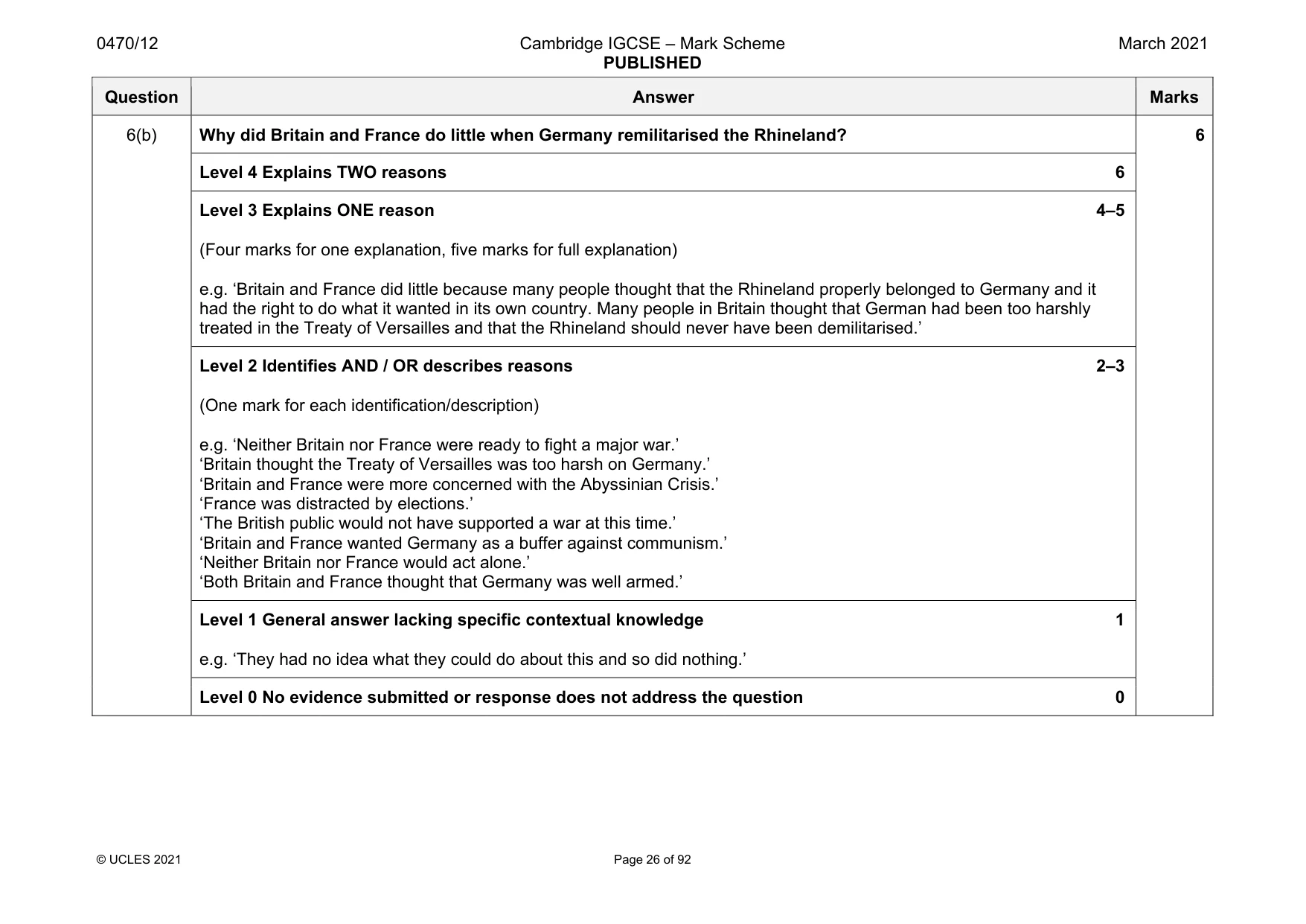 Mark scheme, page 26 of 92