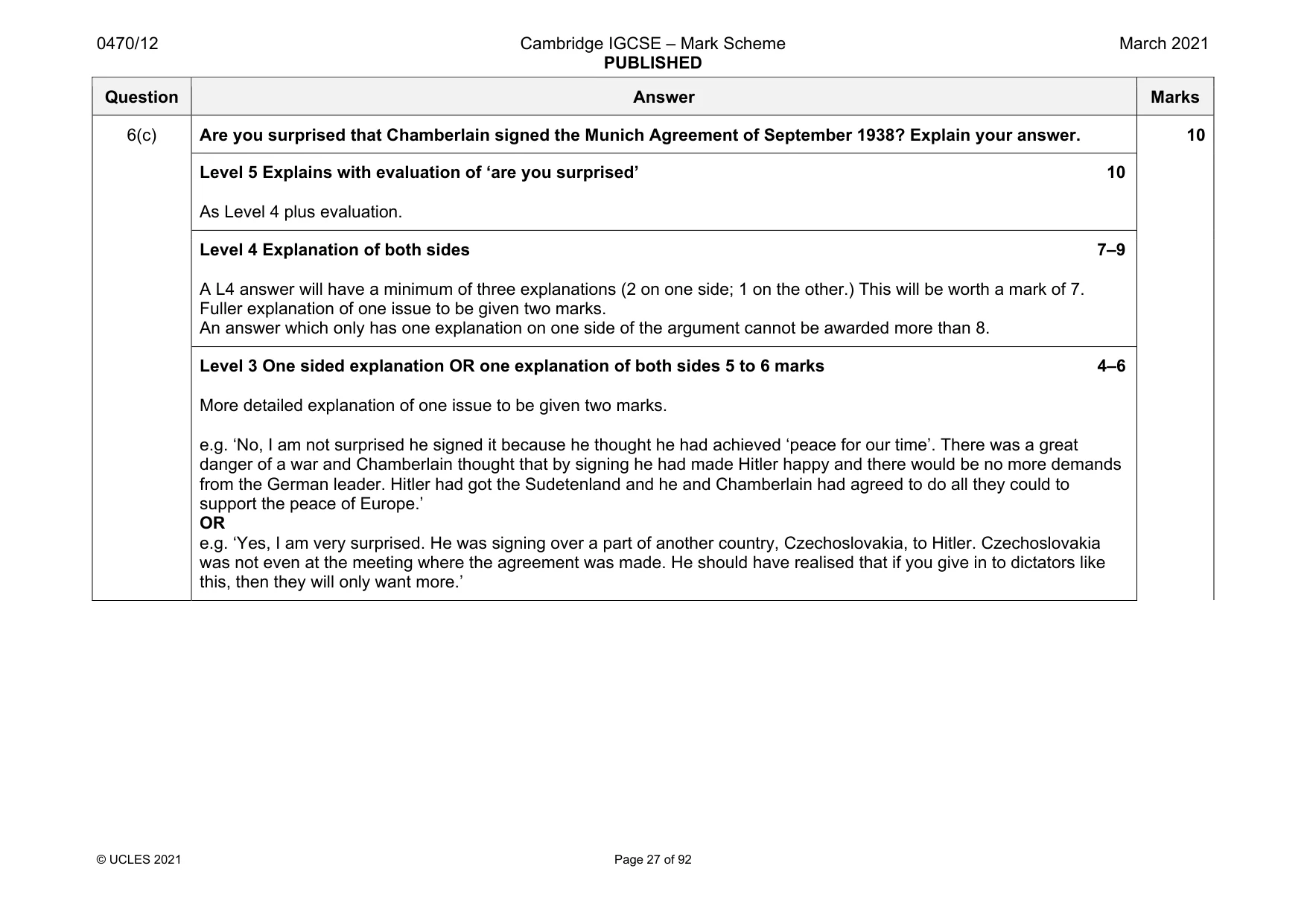 Mark scheme, page 27 of 92